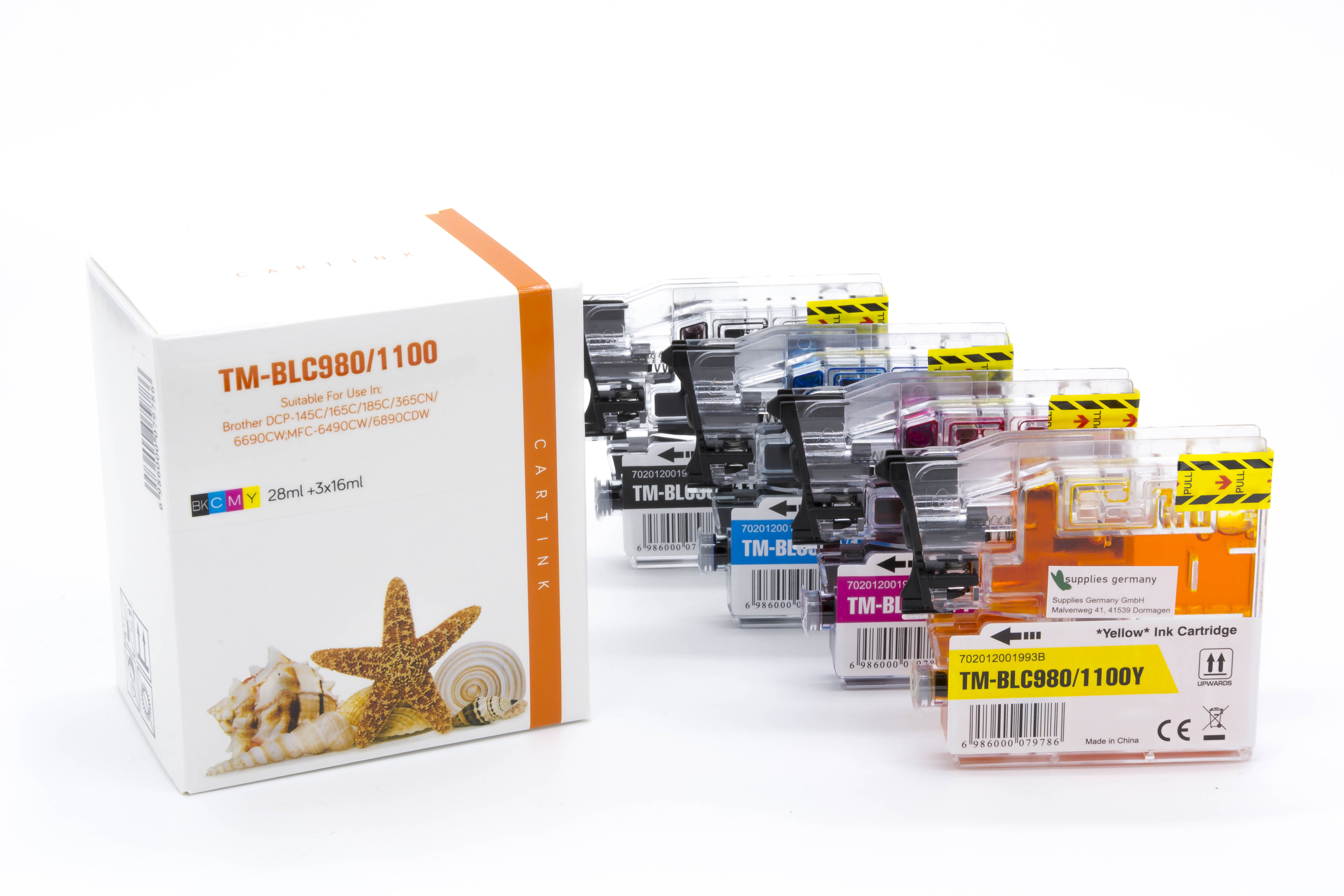Multipack LC980/1100 alternativ Tinte für Brother / LC980VALBP / BK20ml / C,M,Y20ml Multipack LC980/1100 alternativ Tinte für Brother / LC980VALBP / BK20ml / C,M,Y20ml