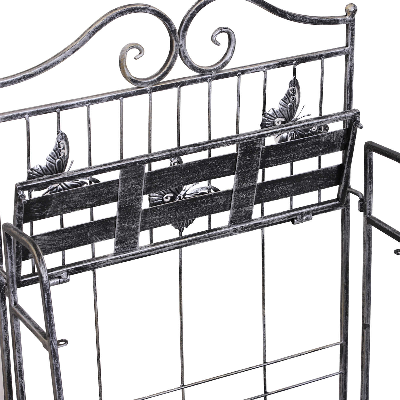 Pflanzregal Pflanzenständer Blumenregal Blumenständer Blumentreppe Gartenregal 3 Ebenen Metall Silbergrau 44 x 25 x 96 cm