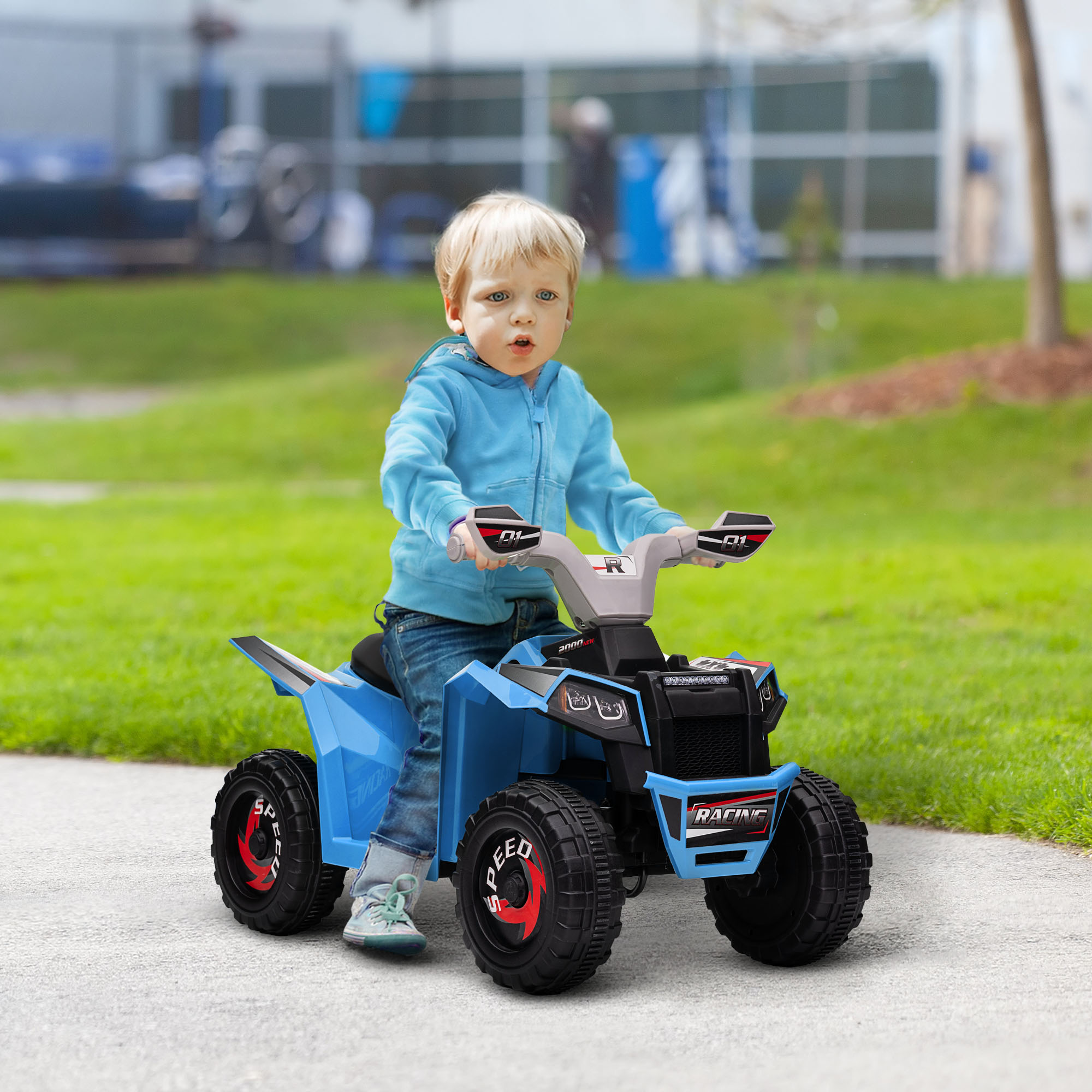 Kinderquad, 2,5 km/h, Vorwärts- & Rückwärtsgang, für 18-36 Monate, Blau