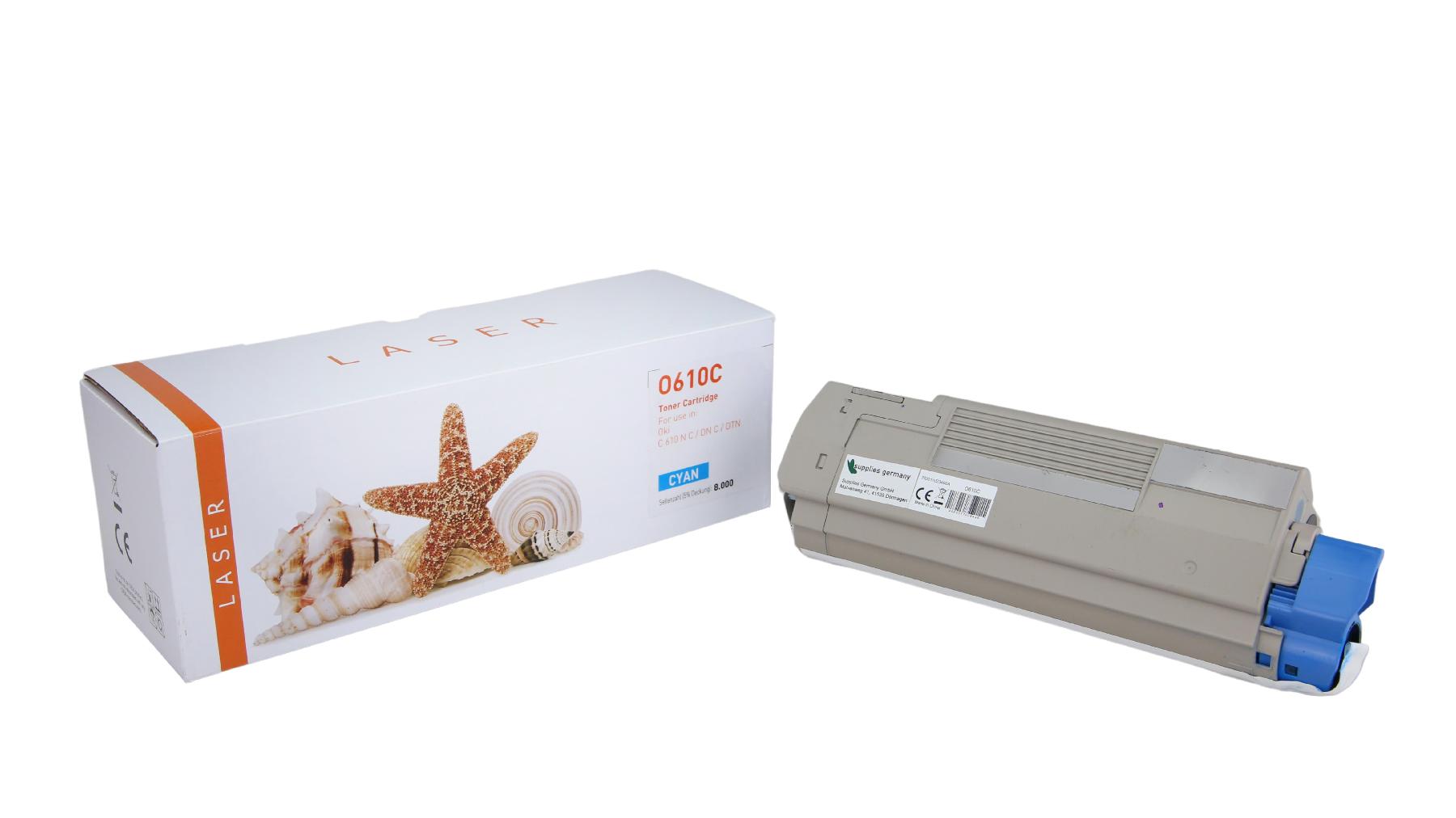 Toner cyan, alternativ zu Oki 44315307, 8000 Seiten