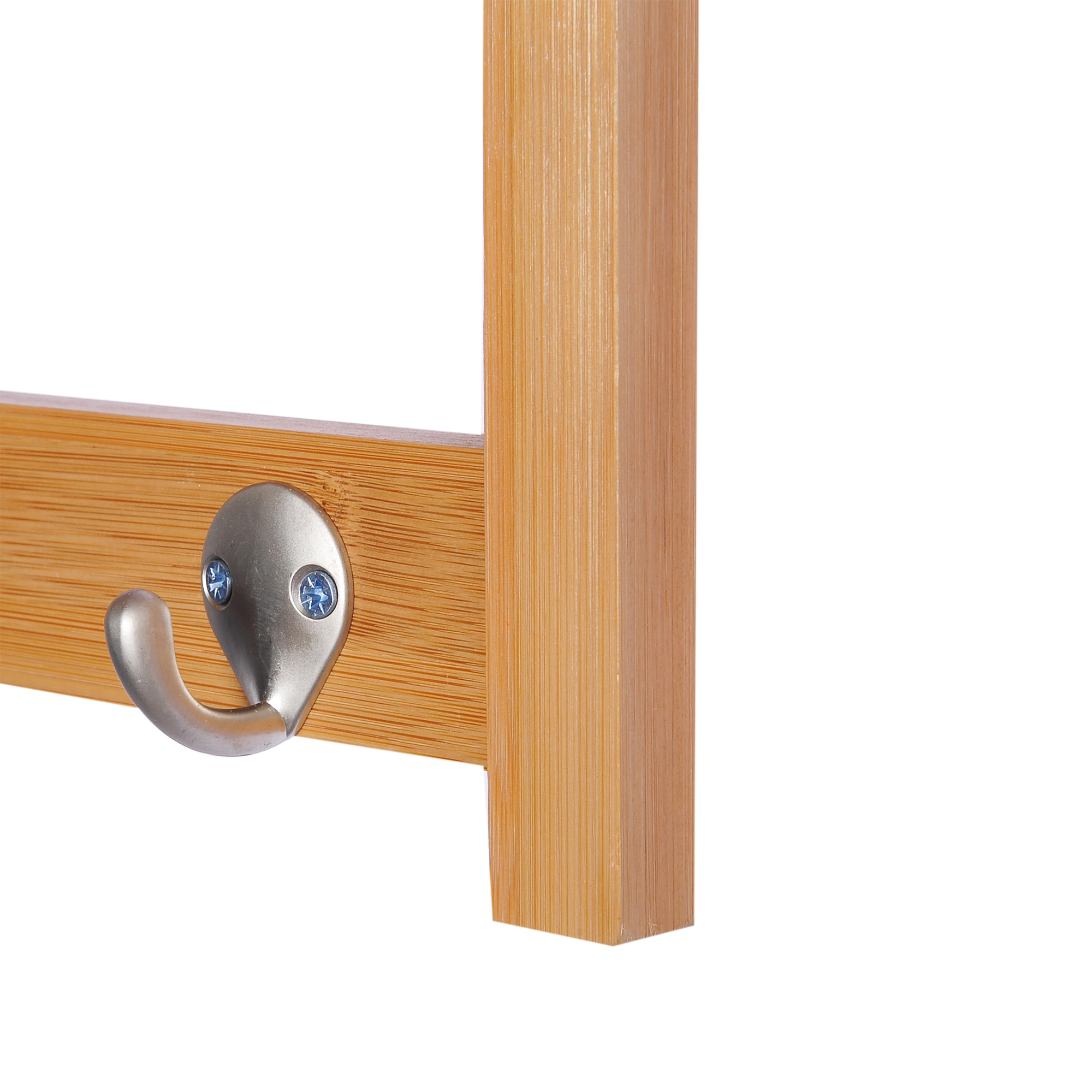 Wandgarderobe Garderobe mit Haken Wandmontage platzsparend 5 kg belastbar, 50 x 16 x 17,5 cm Naturholz