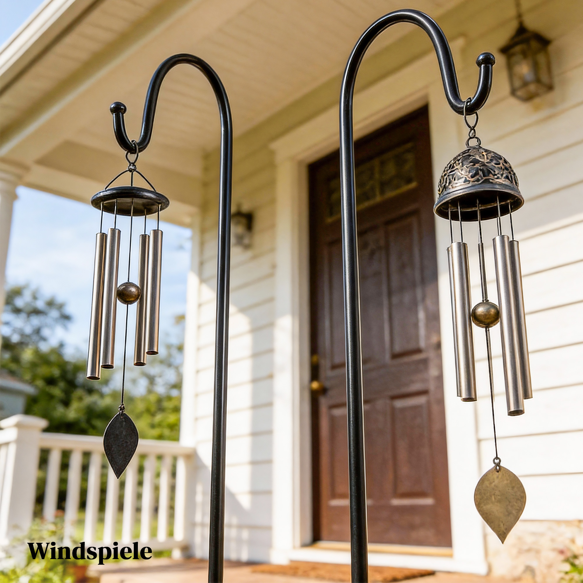 Schäferhaken 160cm, 2 Stück Hirtenhaken mit 5 Zinken Haken Laternenstab für Solarleuchten Pflanzkörbe Schwarz