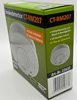 Rauchmelder "CT-RM 207" DIN EN14604 / integrierte 10 Jahres Lithium-Batterie