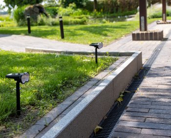 LED Solar Gartenstrahler mit Erdspieß / 80lm, Dämmerungssensor, IP65