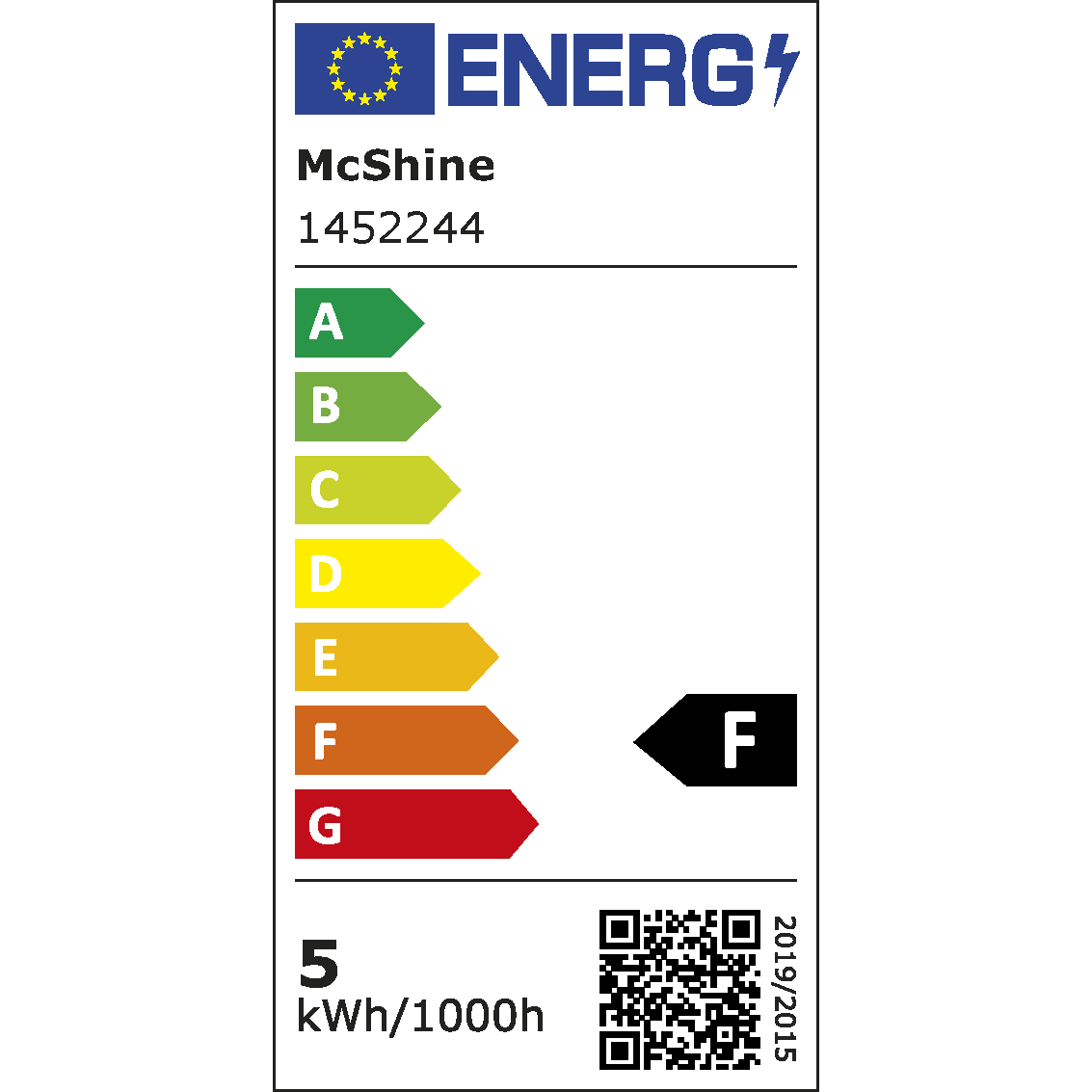 LED Glühlampe McShine, E27, 5W, 450lm, 240°, 3000K, warmweiß, Ø60x109mm