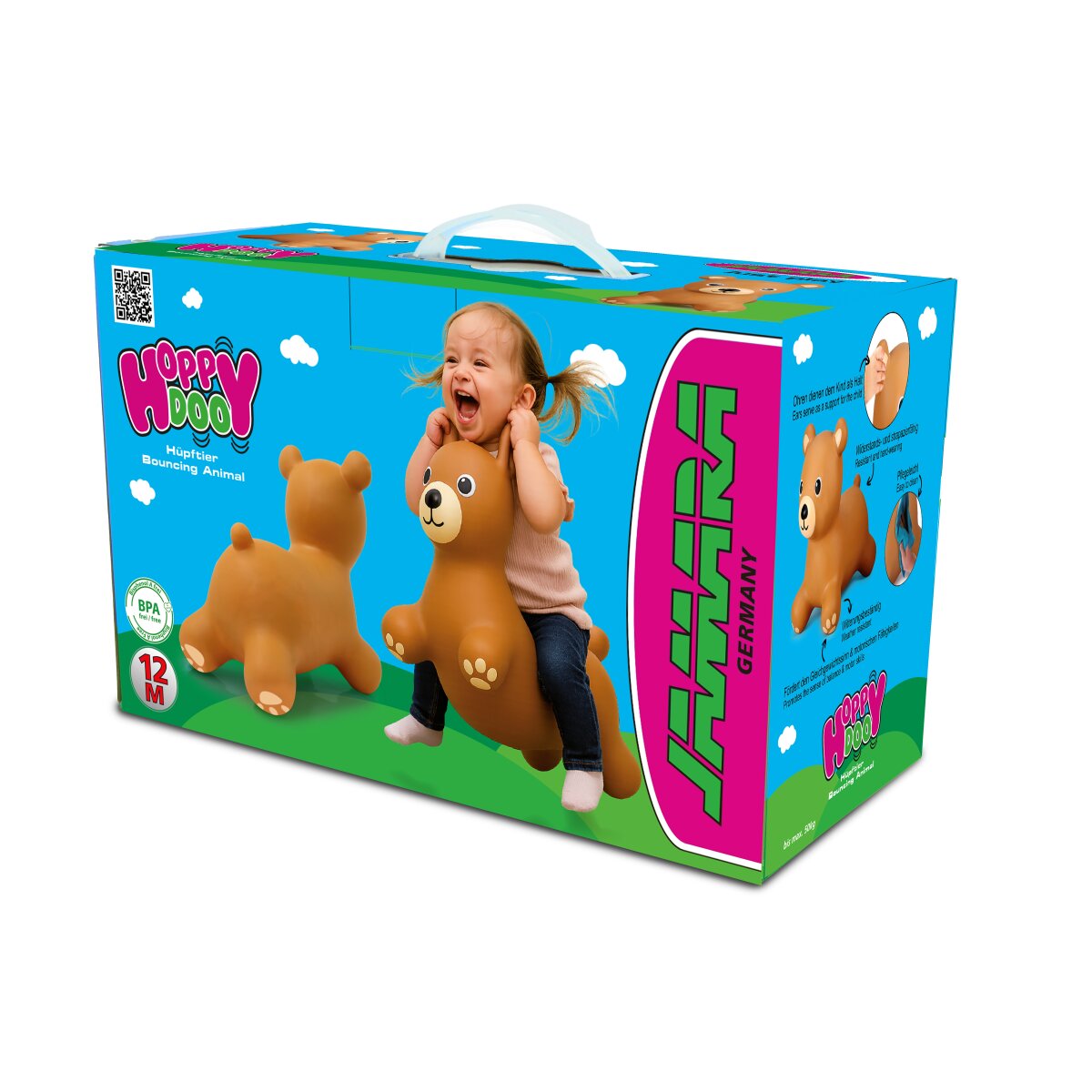 Hüpftier Bär mit Pumpe