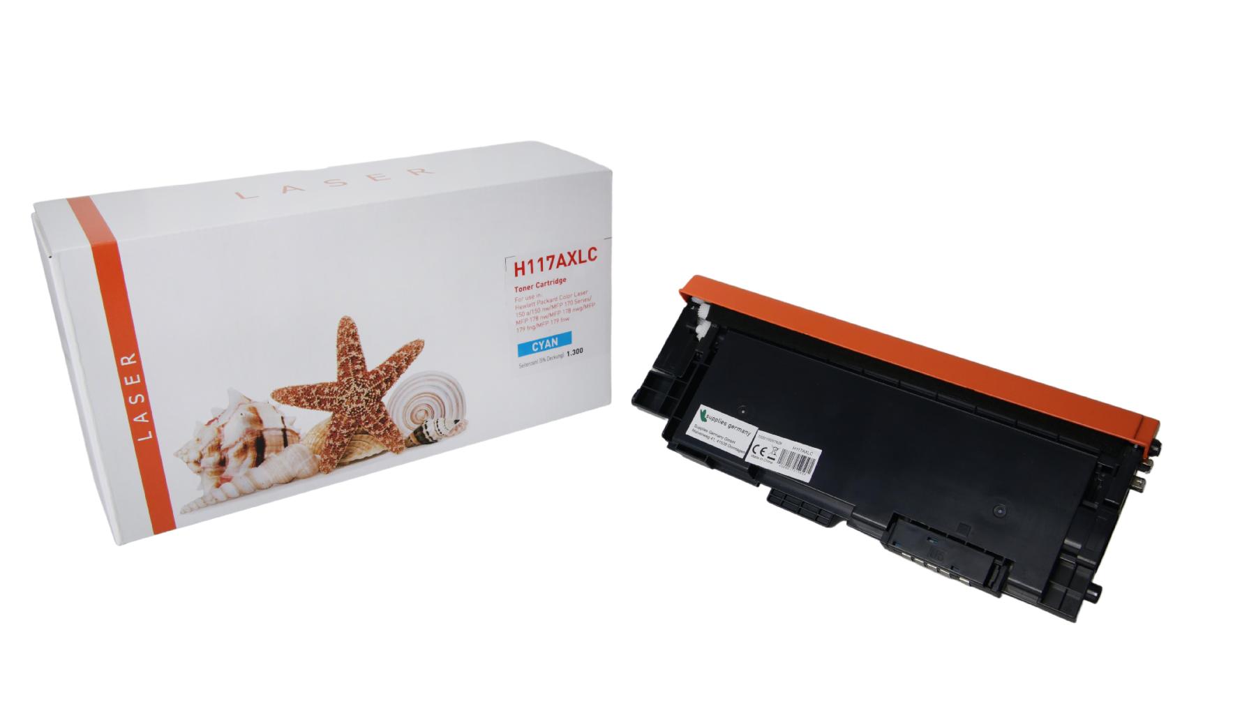 117AXLC mit Chip alternativ Toner Cyan für HP / W2071A / 1.300 Seiten