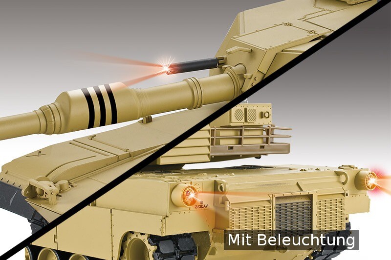 RC Panzer "M1A2 Abrams" Metallgetriebe, Metallketten & Metallräder PRO RRZ