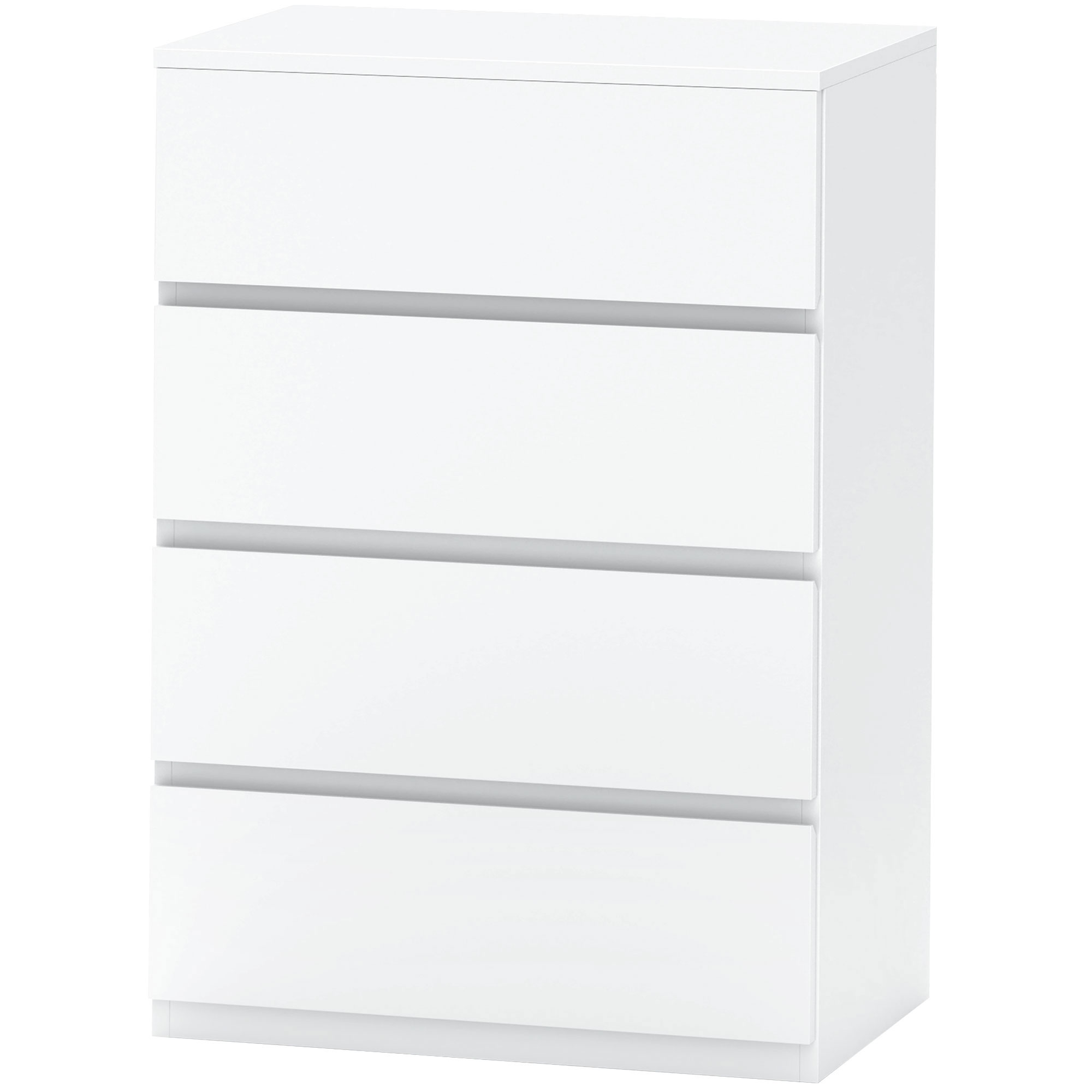 Kommode Sideboard Schubladenkommode, 4 Schubladen, 55 cm x 33 cm x 80 cm, Weiß