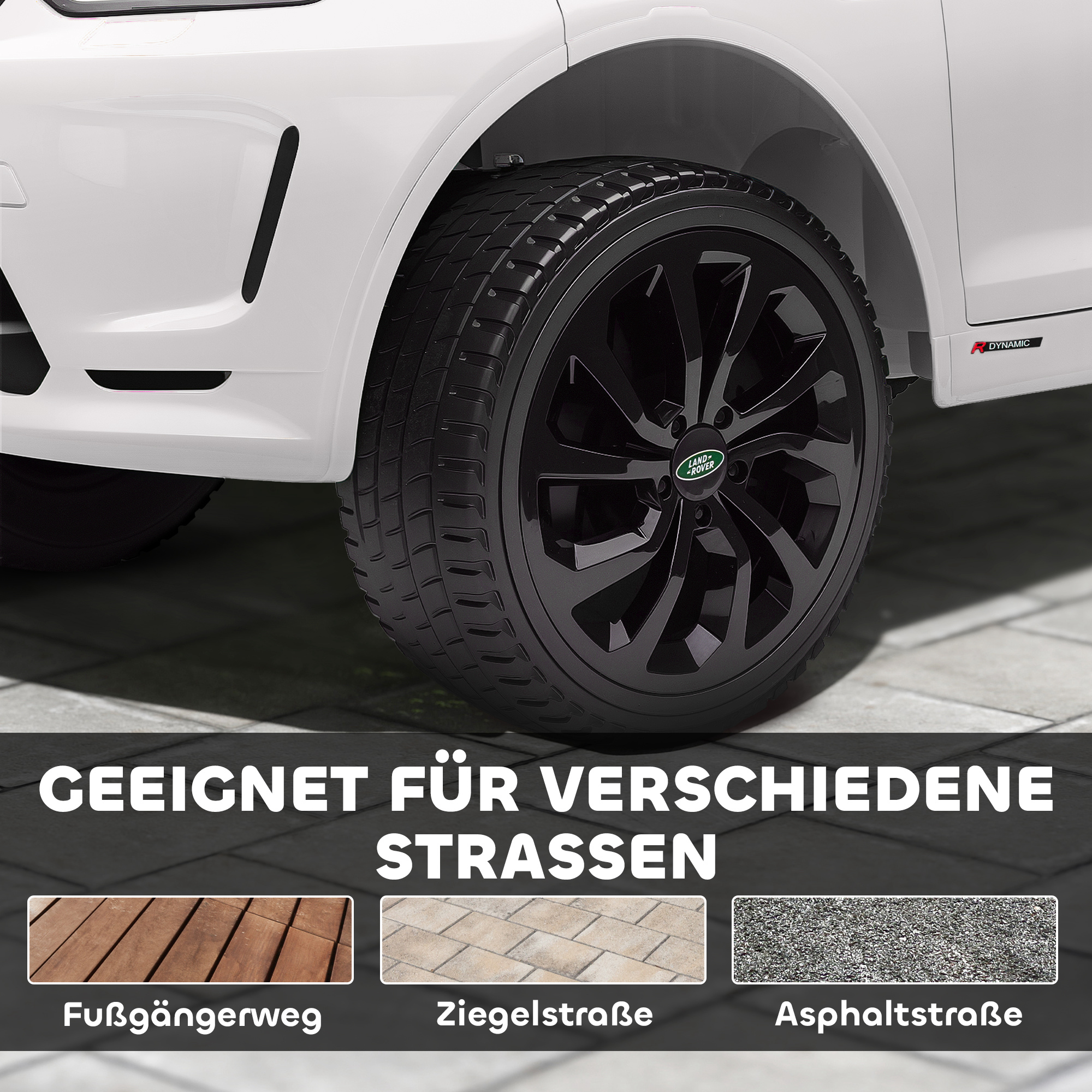 Kinder-Elektroauto, 12V Kinderfahrzeug mit Fernbedienung, LED-Lichtern, Musik und Hupe, 3-6 Jahre, Weiß