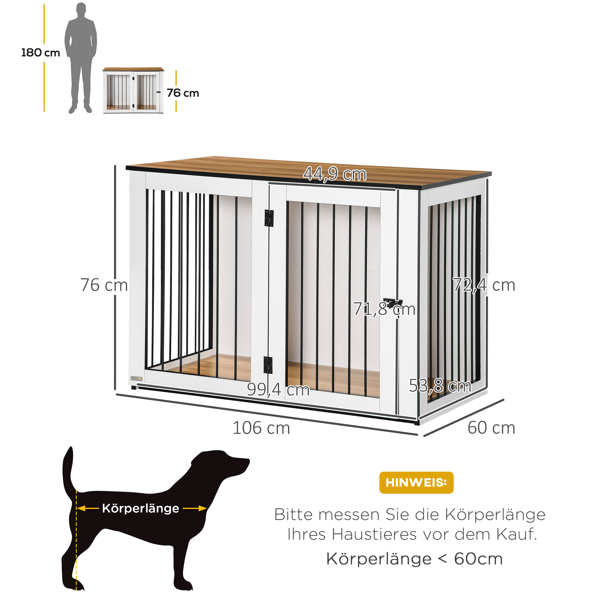 Hundebox, Hundekäfig, 1 Tür, für kleine und mittelgroße Hunde