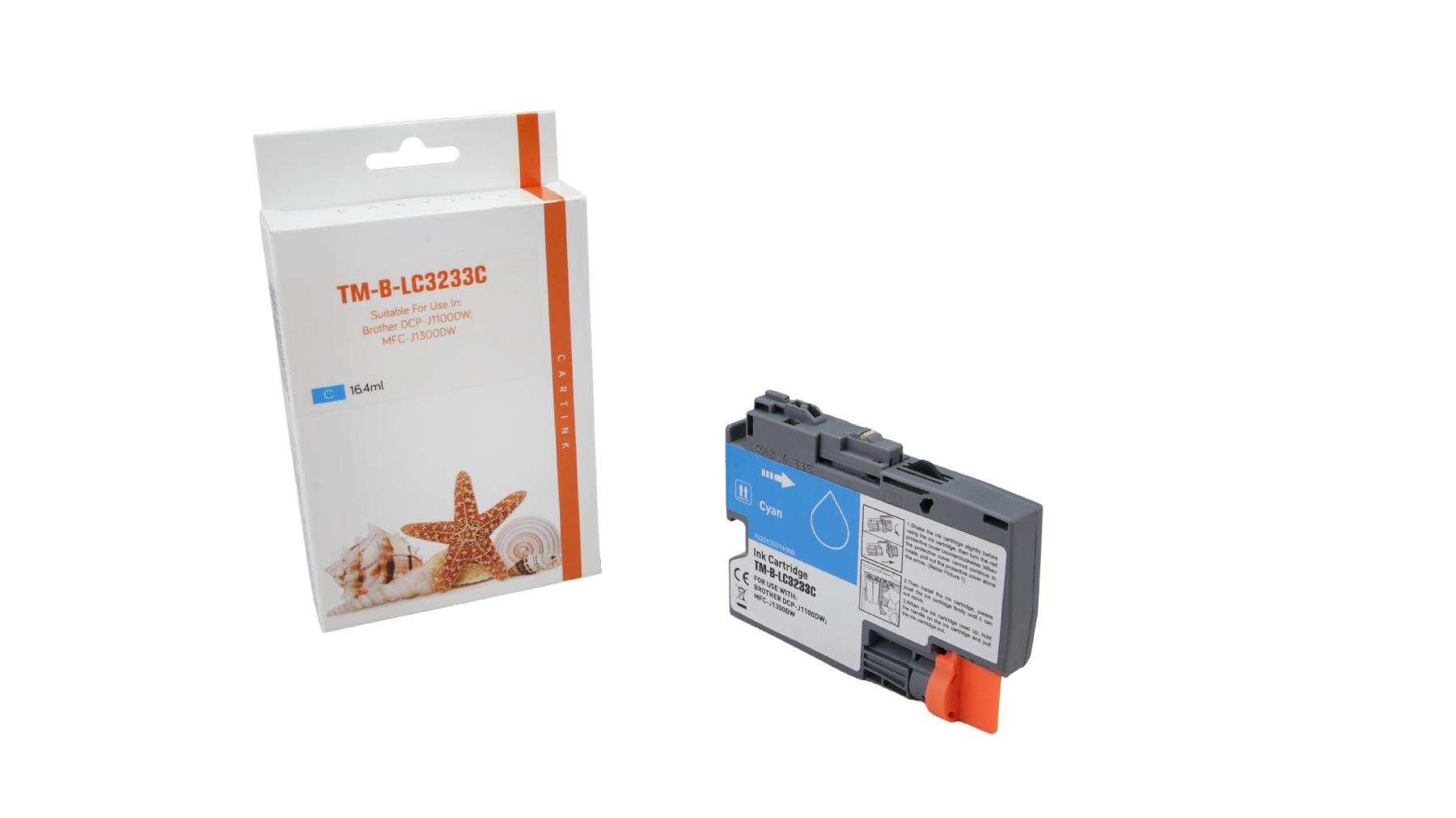 LC3233C alternativ Seestern Tinte cyan für Brother / LC3233C / 1.500 Seiten