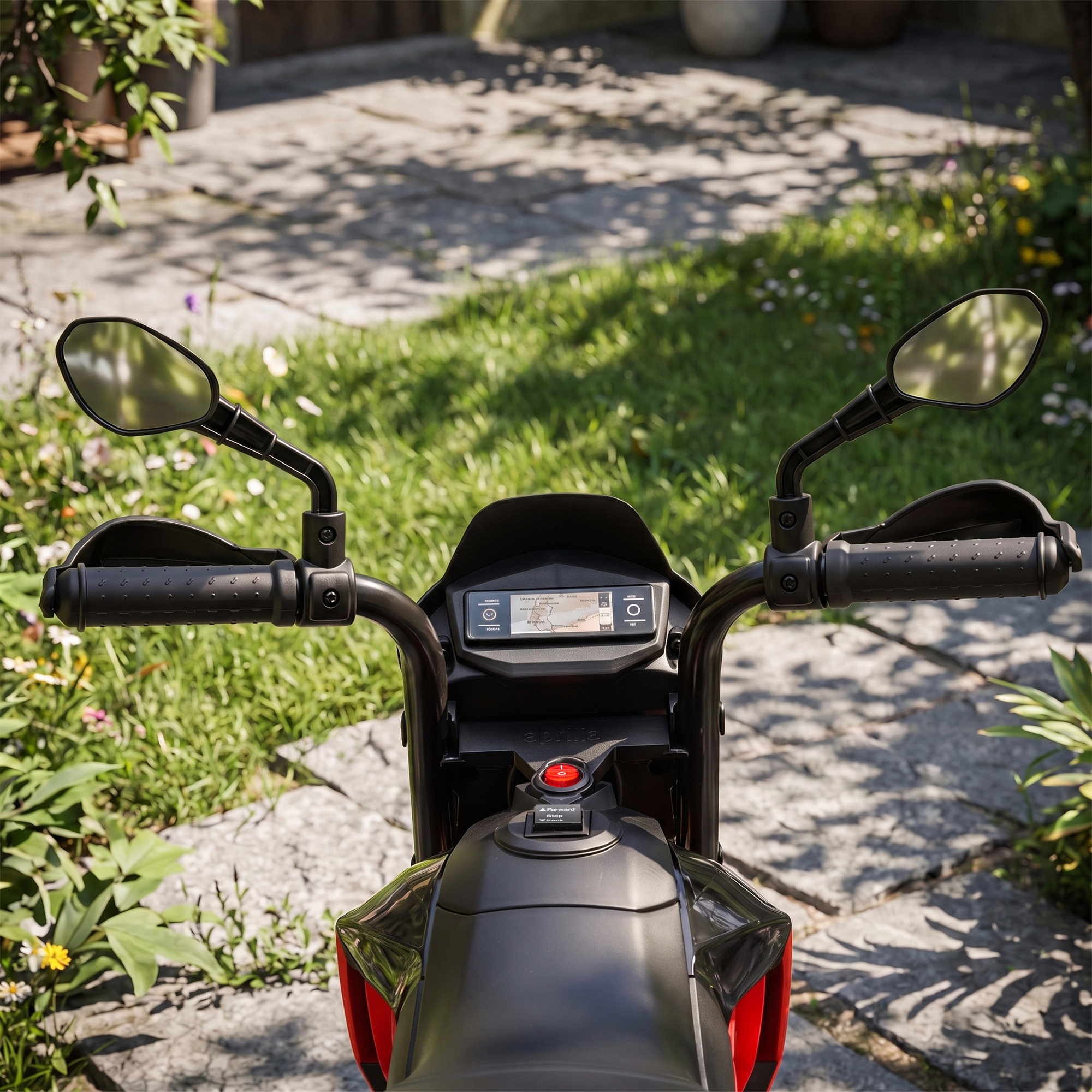 Elektro Motorrad Kinder APRILIA 6 V Elektromotorrad mit Lithium Akku 25W Motor 30° Lenkbegrenzung abnehmbar Stützrädern