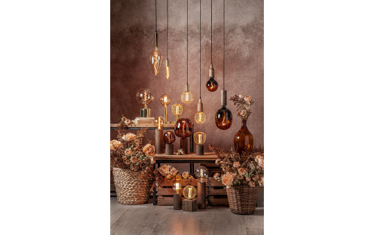 LED-Lampe ''Soft Glow'', E27, 1700K, 80 Ra, 45lm, 12,5x16,4cm, 2W, Amber