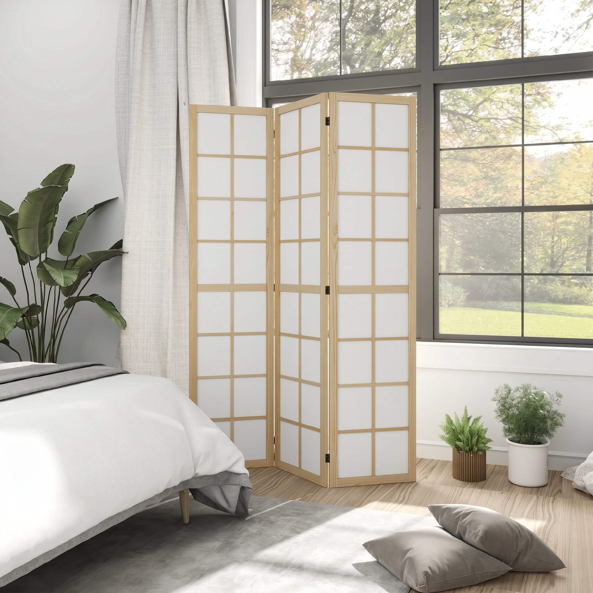 Faltbarer Raumtrenner, freistehender Sichtschutz für Wohnzimmer, Schlafzimmer, Büro, 120 x 170 cm