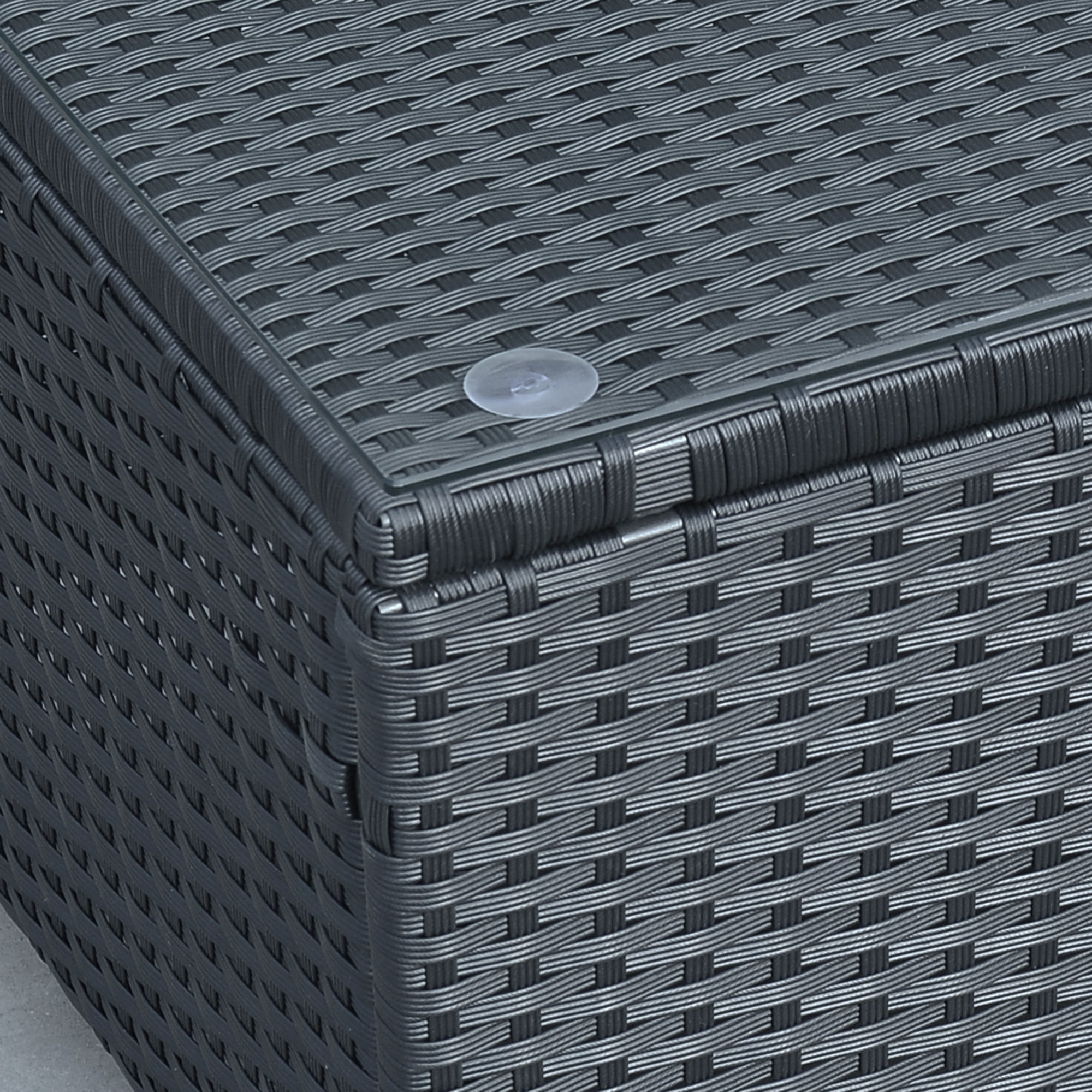 Garten Beistelltisch Couchtisch Gartentisch Balkontisch Polyrattan Schwarz 85 x 50 x 39 cm