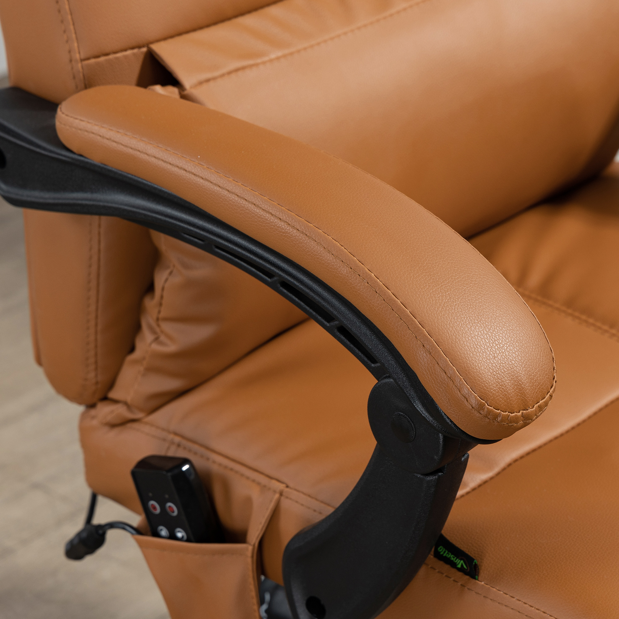 Bürostuhl mit Massagefunktion, ergonomisch, 66x67x114-122cm, Hellbraun