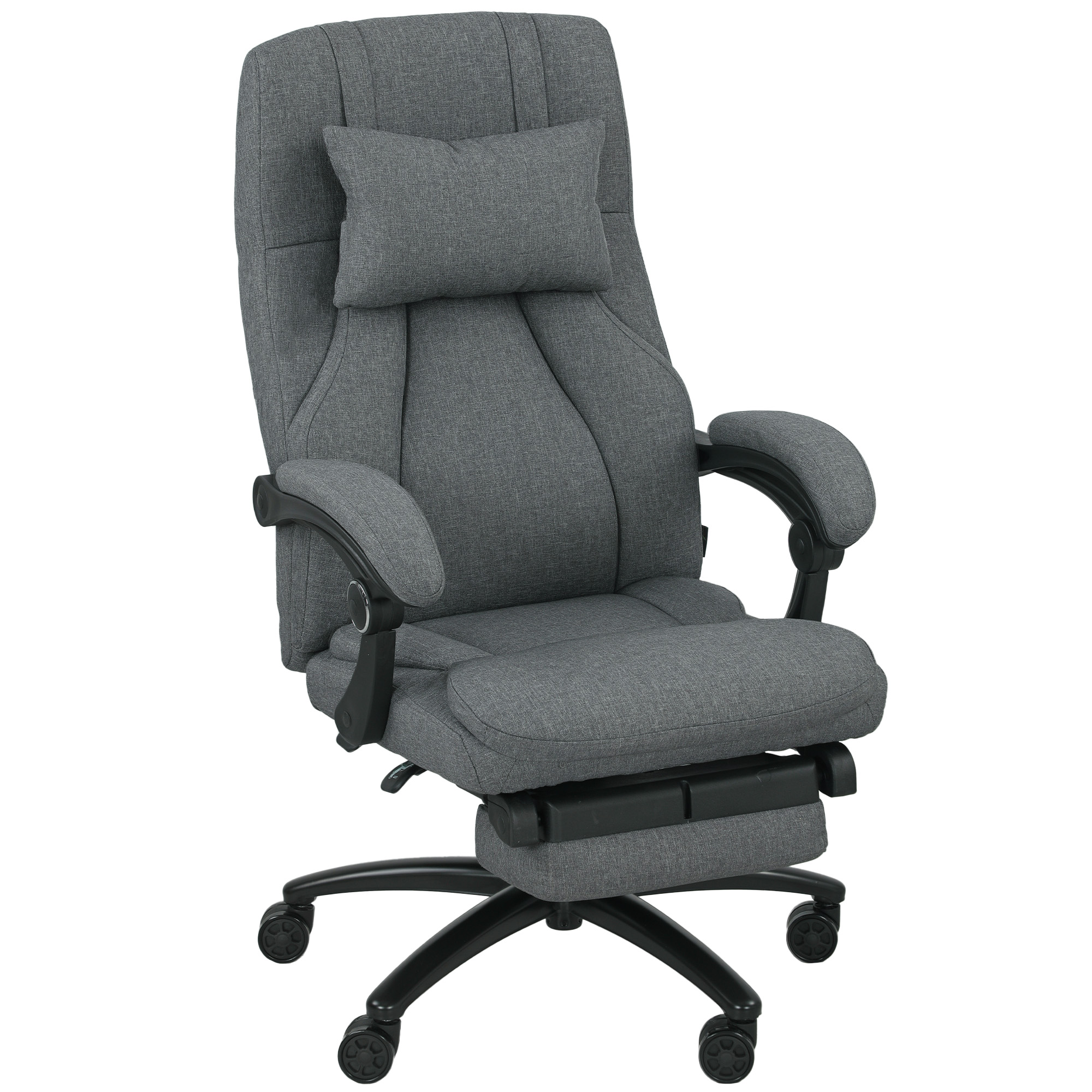 Massage-Bürostuhl, USB-Schnittstelle, schwenkbare Räder, Dunkelgrau