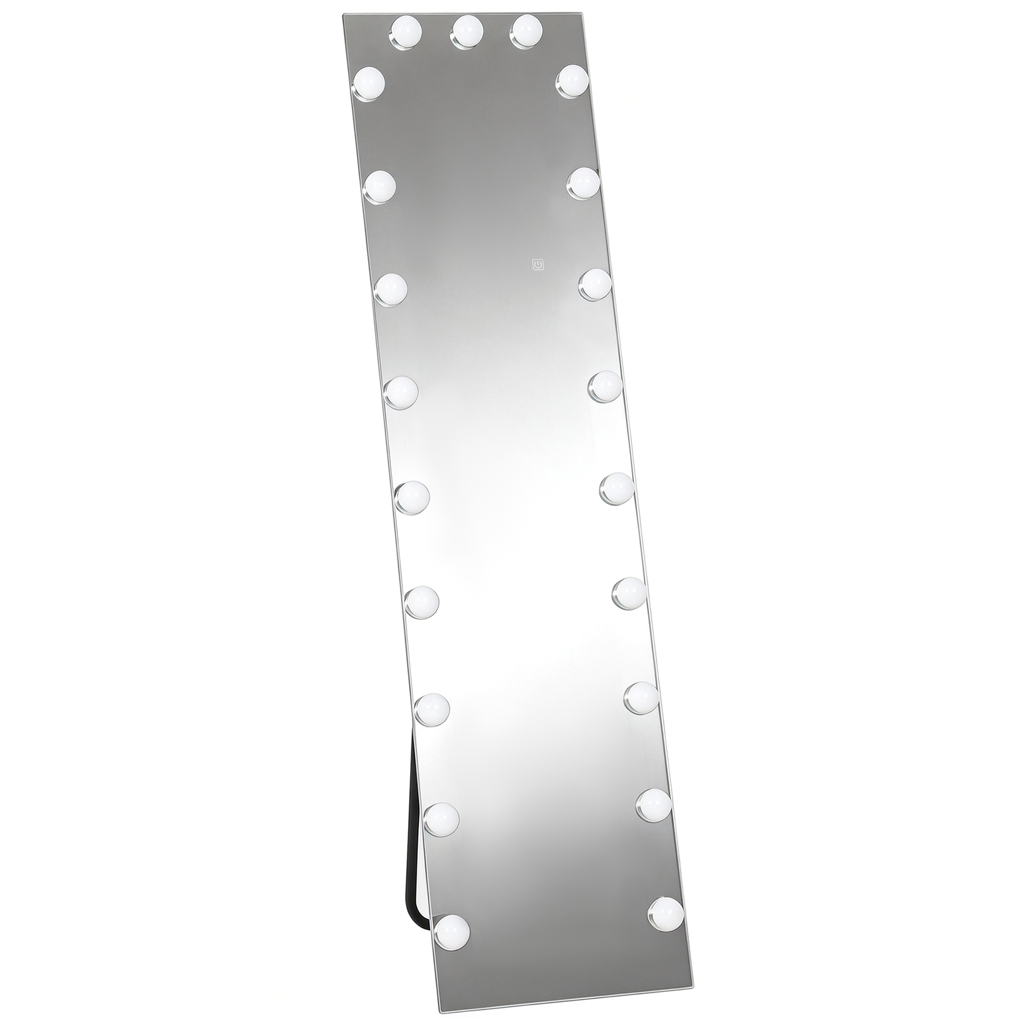 Ganzkörperspiegel 150x40 cm RGB-LED Standspiegel mit 21 Glühbirnen 7 Lichtfarbe Touch-Schalter Memory-Funktion