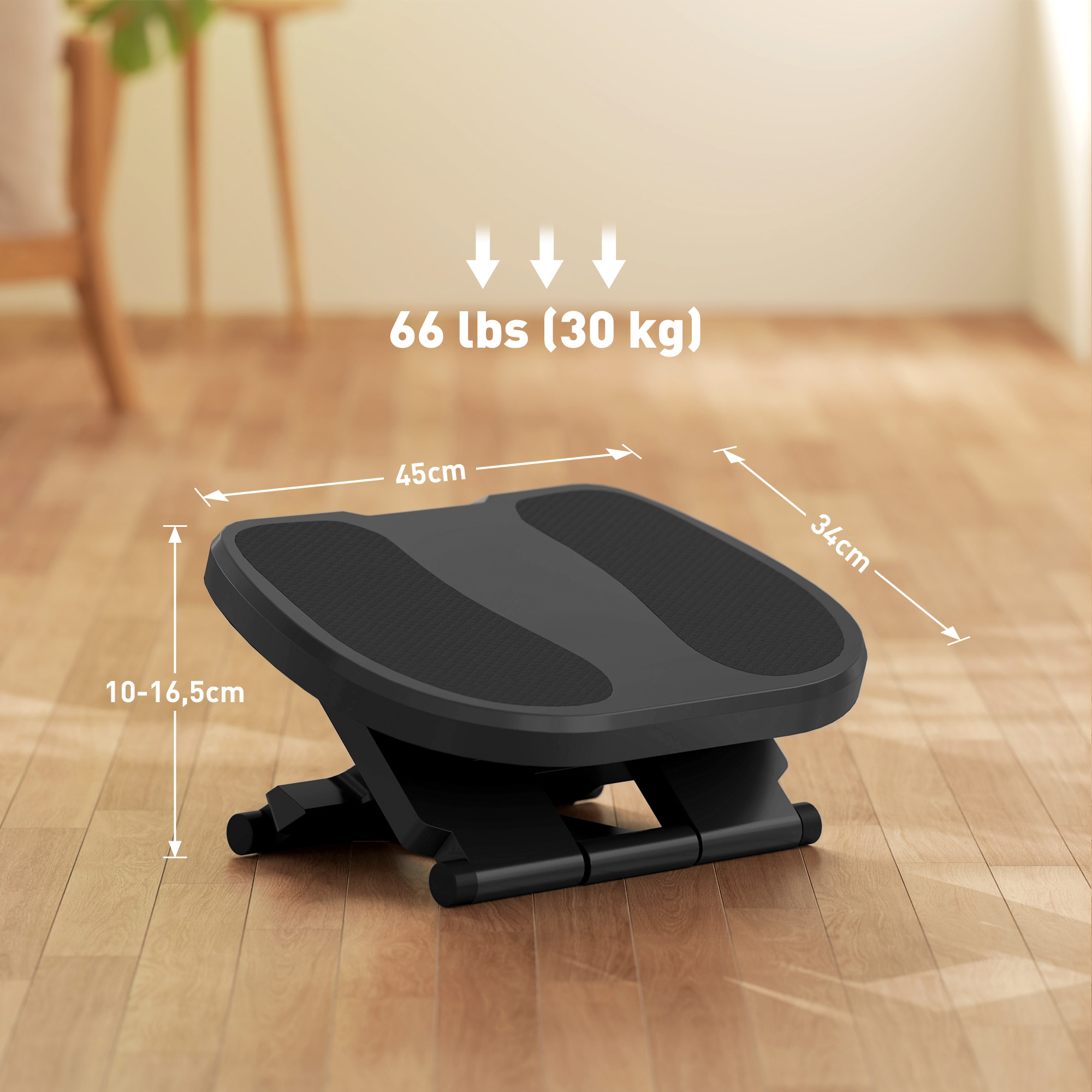 Fußstütze, Fußablage, höhenverstellbar, 0-30° neigbar, Grau