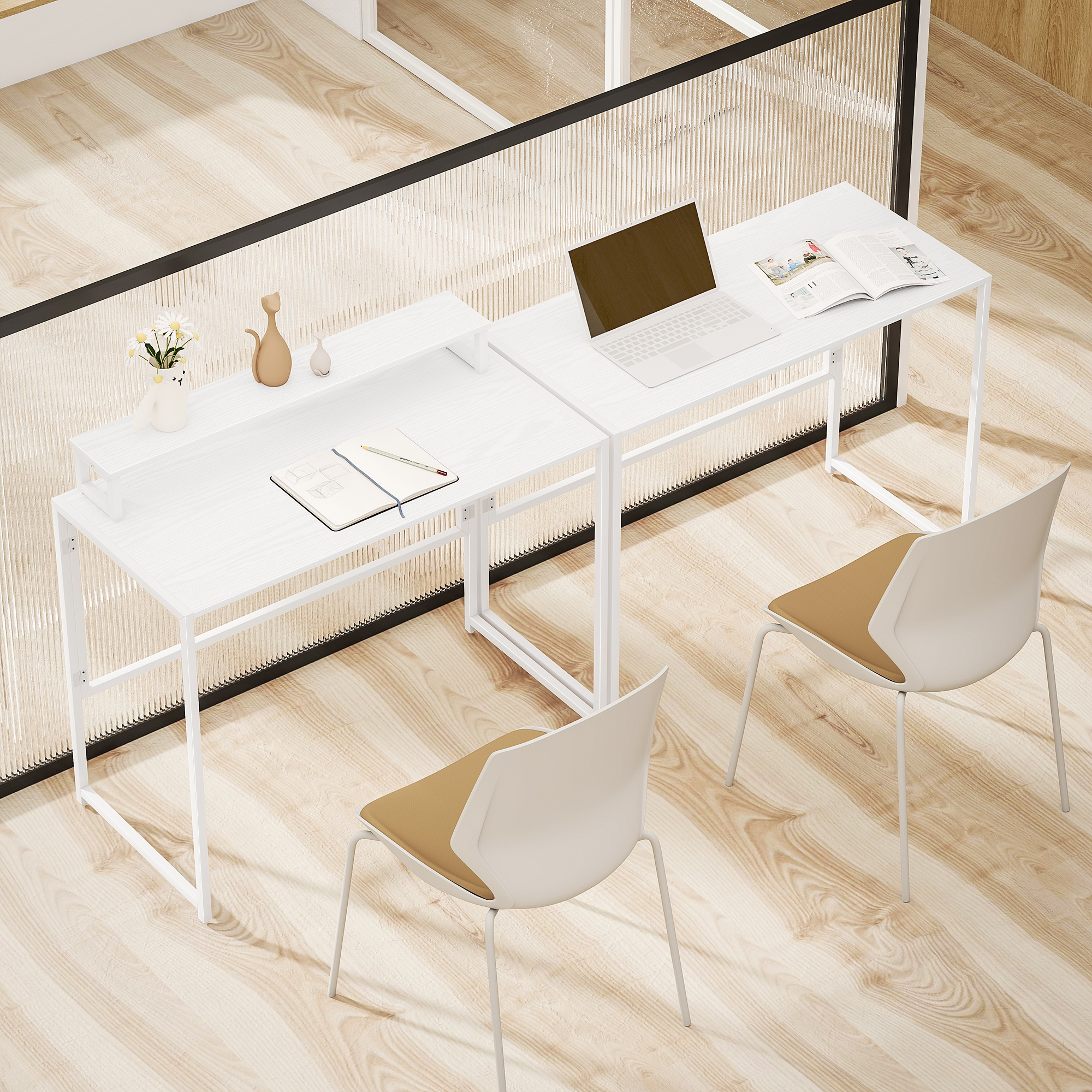 Schreibtisch Klappbar Computertisch mit Monitorhalterung  für Arbeitszimmer 100 x 48 x 87,5 cm