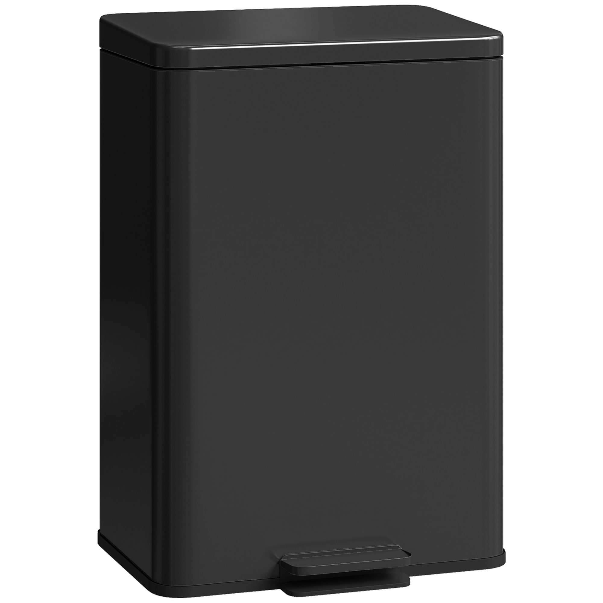 Mülleimer 20 L Treteimer mit Softclose-Deckel, Pedal, abnehmbar Inneneimer Mattschwarz, 34,2 x 30,6 x 44,2 cm