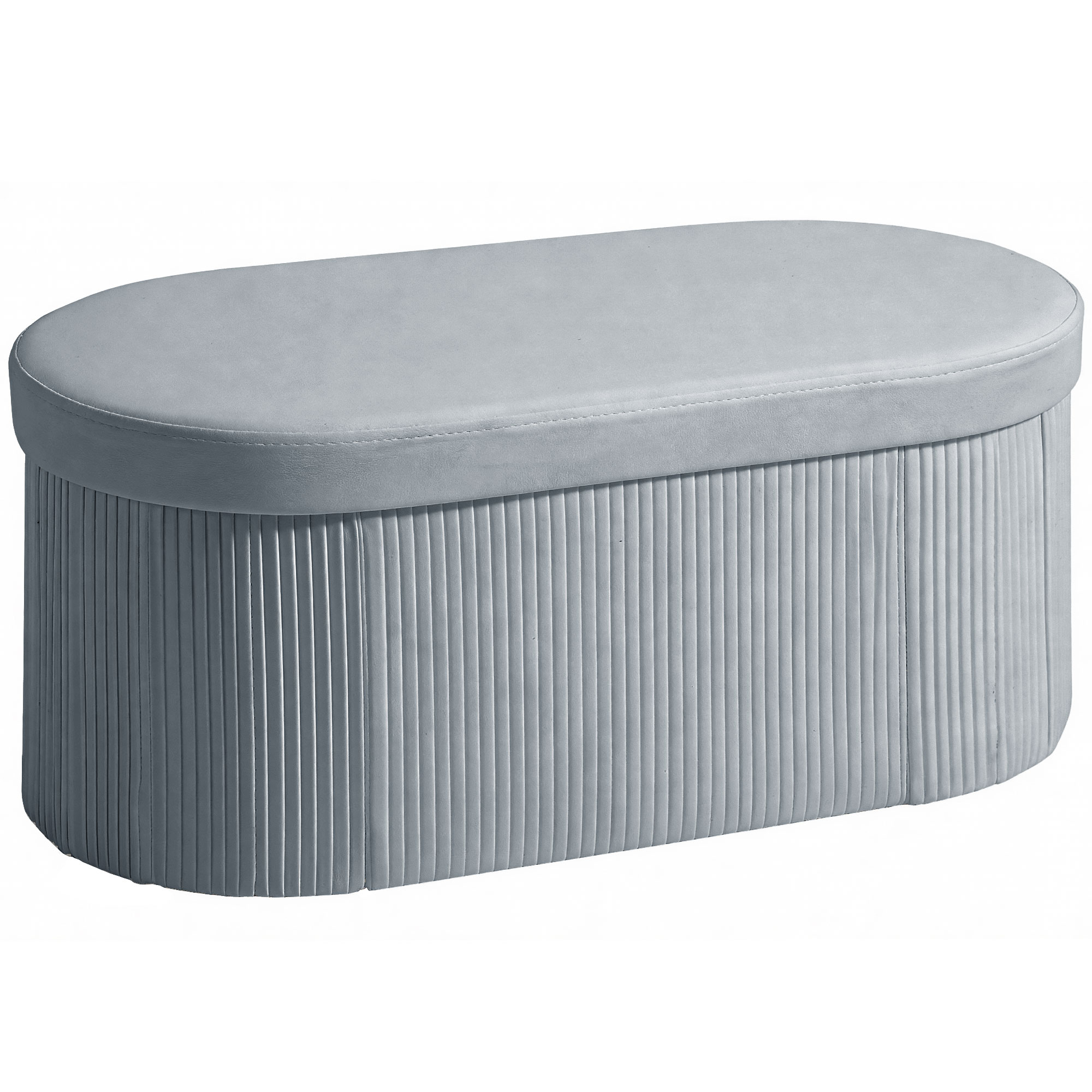 Sitzbank mit Stauraum Klappbar Polsterbank mit Samt-Optik für Wohnzimmer 76 x 38 x 35 cm Dunkelgrau