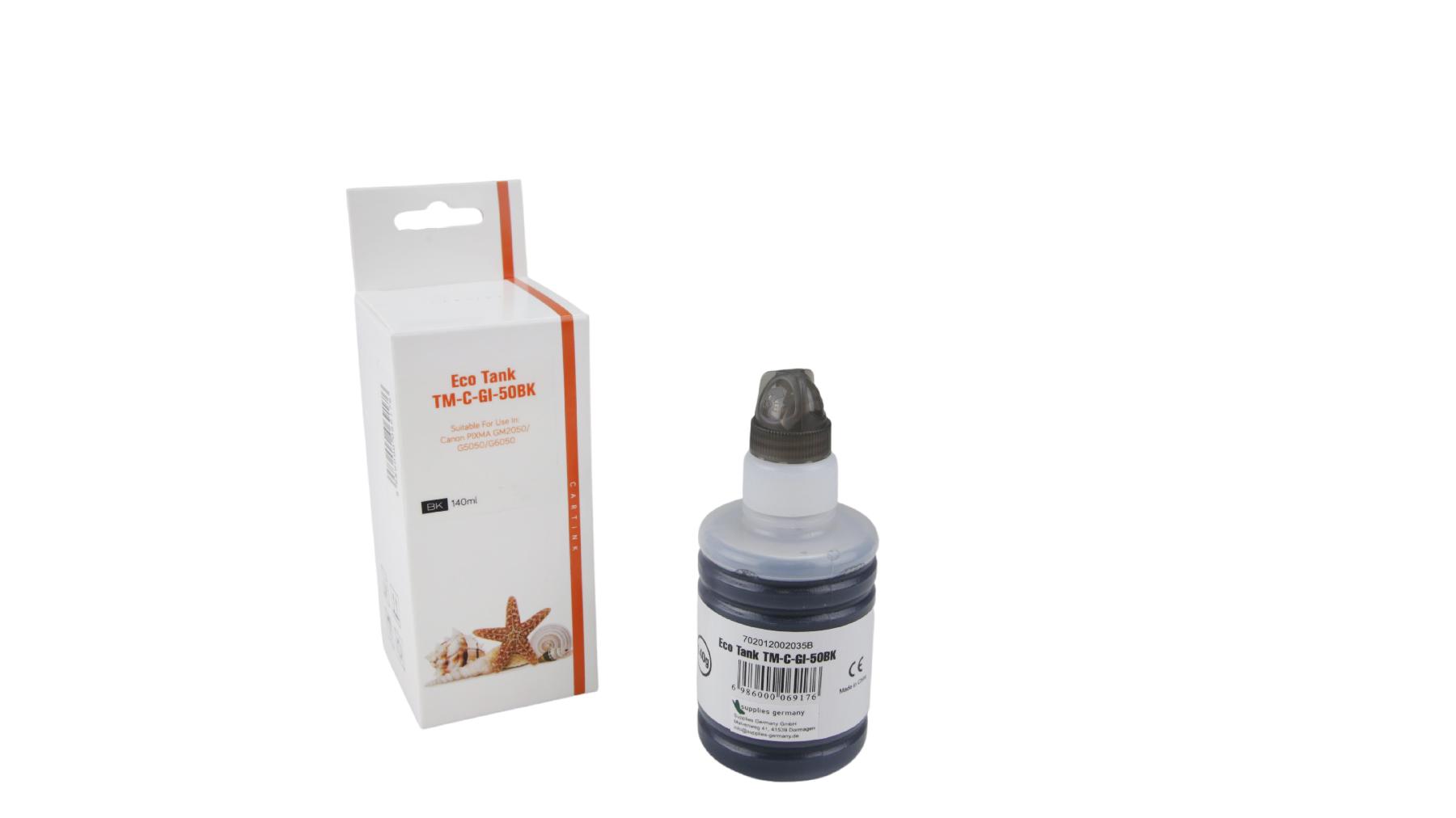 GI50schwarz Eco Tank Nachfüllflasche schwarz für Canon / 3386C001 / 140ml GI50schwarz Eco Tank Nachfüllflasche schwarz für Canon / 3386C001 / 140ml