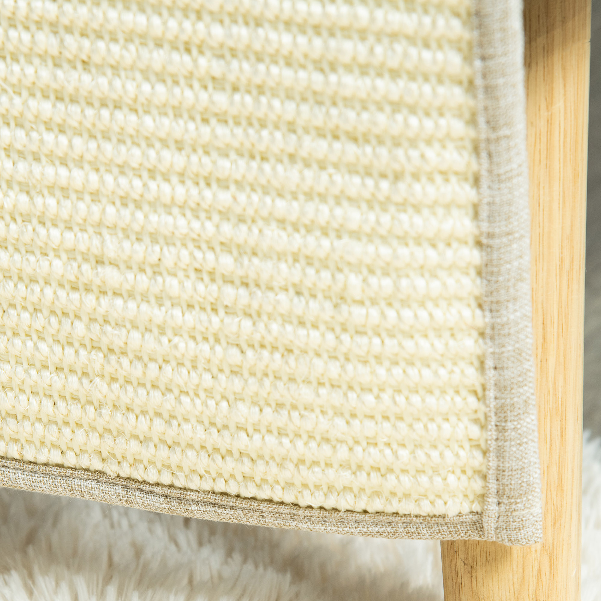 2er Kratzmatte Kratzschutz Sofa Sisal Kratzteppich für Katze Sessel Couch Katzenkratzmatte Beige+Grau 130 x 45 x 0,3 cm