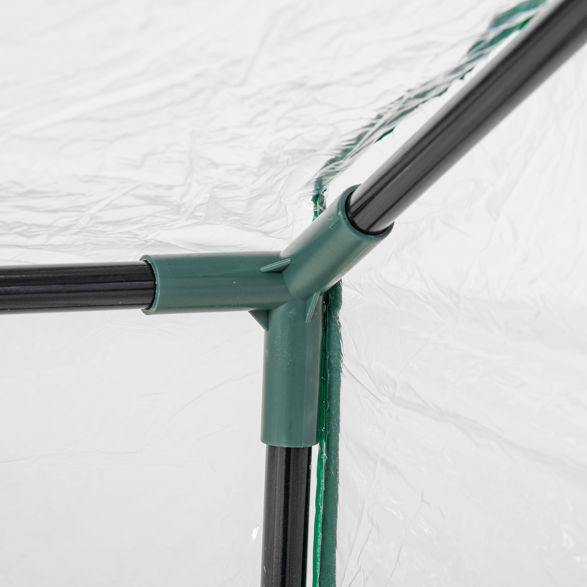 Gewächshaus mit Fernster, PE-Gitterfolie, Foliengewächshaus aus Stahl, Treibhaus für Balkon, Garten, Tomatenhaus 120x60x60cm, Tomatengewächshaus für Gemüse, Blumen, Pflanzen, Transparent