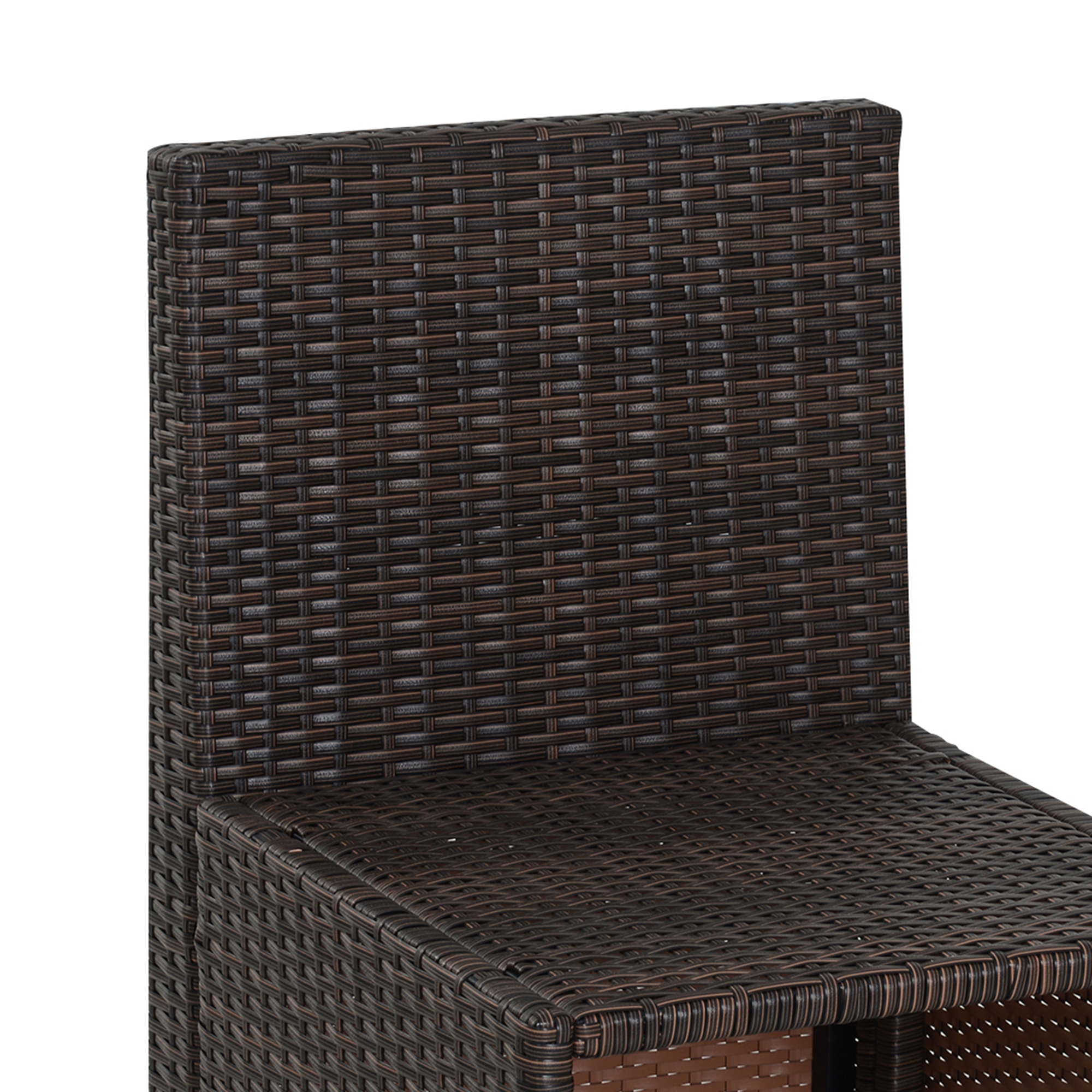 5-teiliges Polyrattan Gartenmöbel-Set, wetterfest Balkonmöbel für 4 Personen Terrassenmöbel mit Tisch 4 Stühle Kissen, Lounge-Set Essgruppe Sitzgruppe für Balkon, Garten, Braun+Khaki