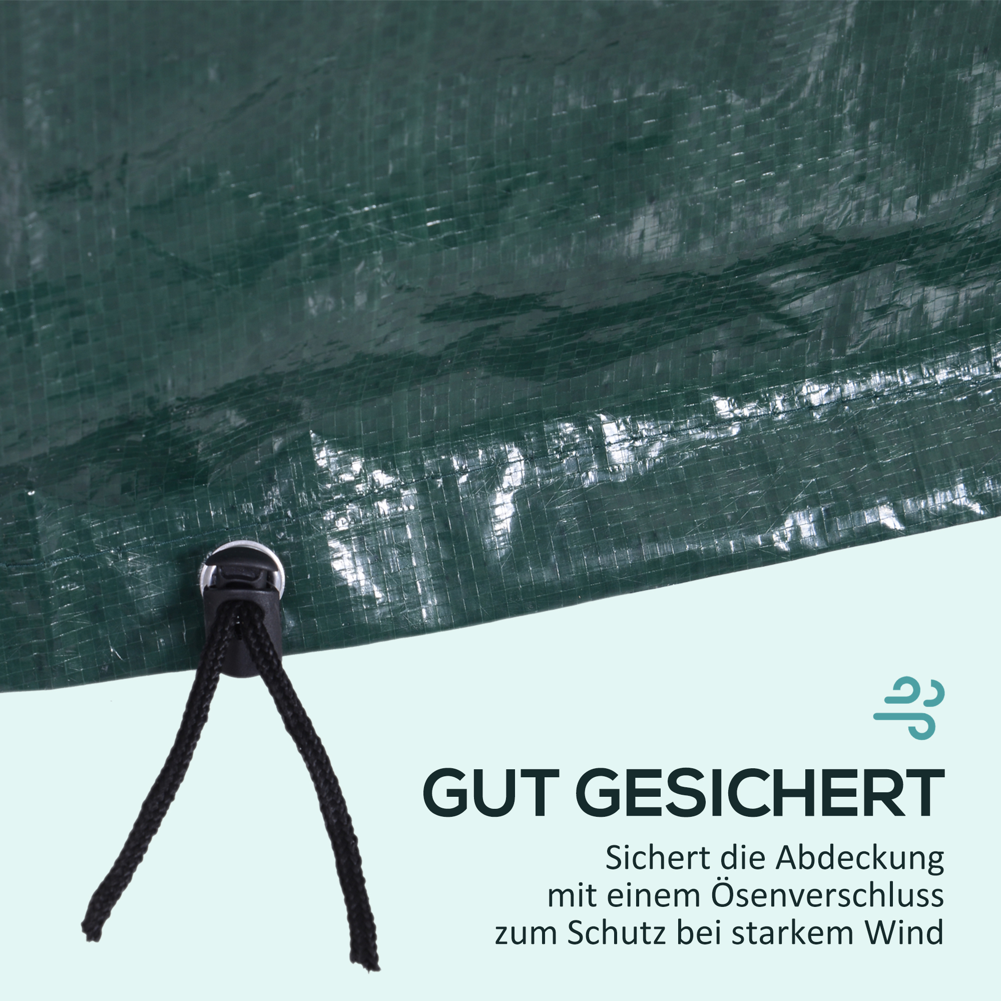 Schutzhülle für Gartenmöbel Winterfest Wasserdicht Abdeckung Anti-UV Abdeckplane Gewebe Abdeckhaube für Gartentische Terrassenmöbel Rechteckig 235 x 190 x 90cm Grün