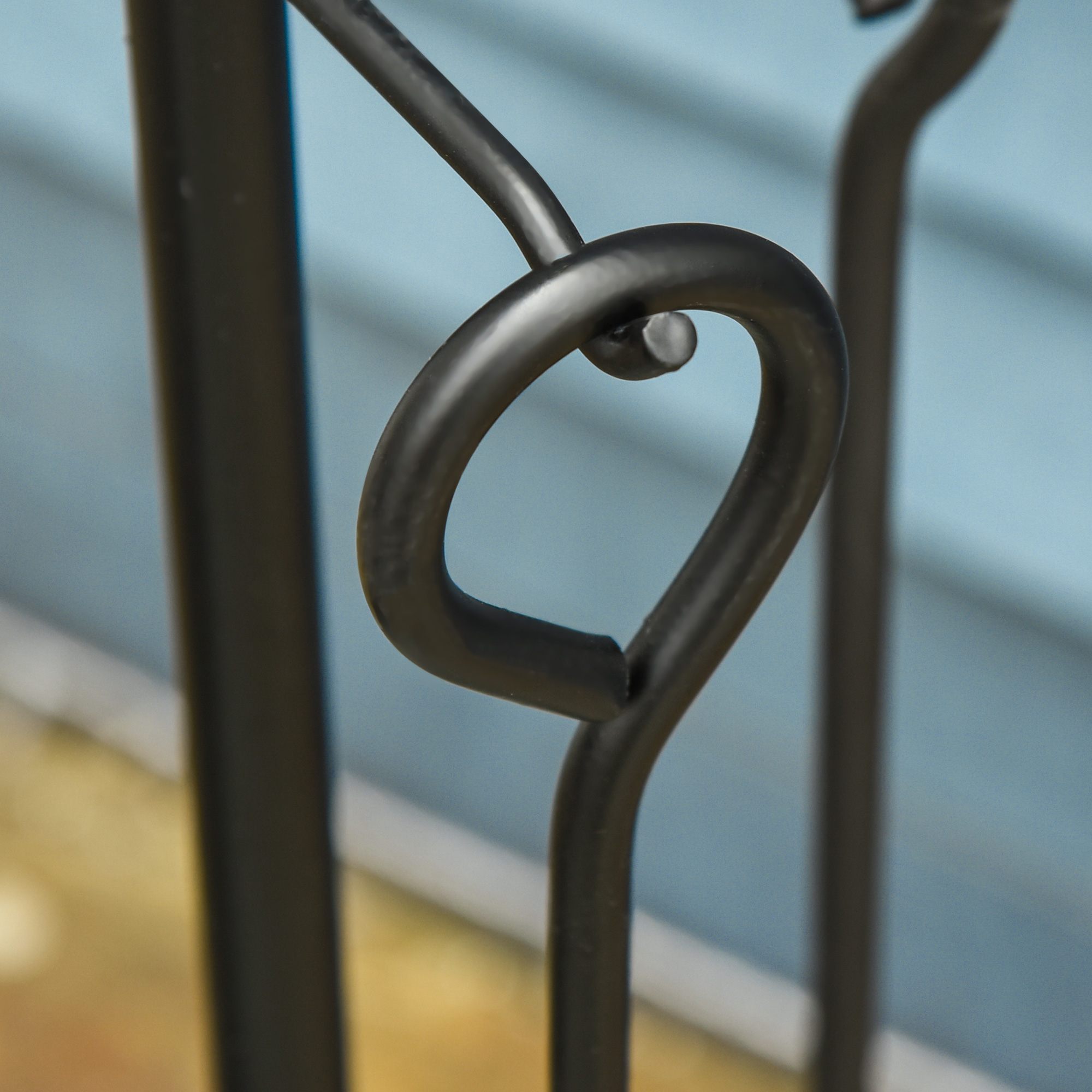 5-teiliges Kamingarnitur Kamin Garnitur Set Kaminbesteck innen Kamin Zubehör Kaminofen Besteck Schmiedeeisen Besteck Werkzeuge Metall Schwarz 20 x 20 x 82,5 cm