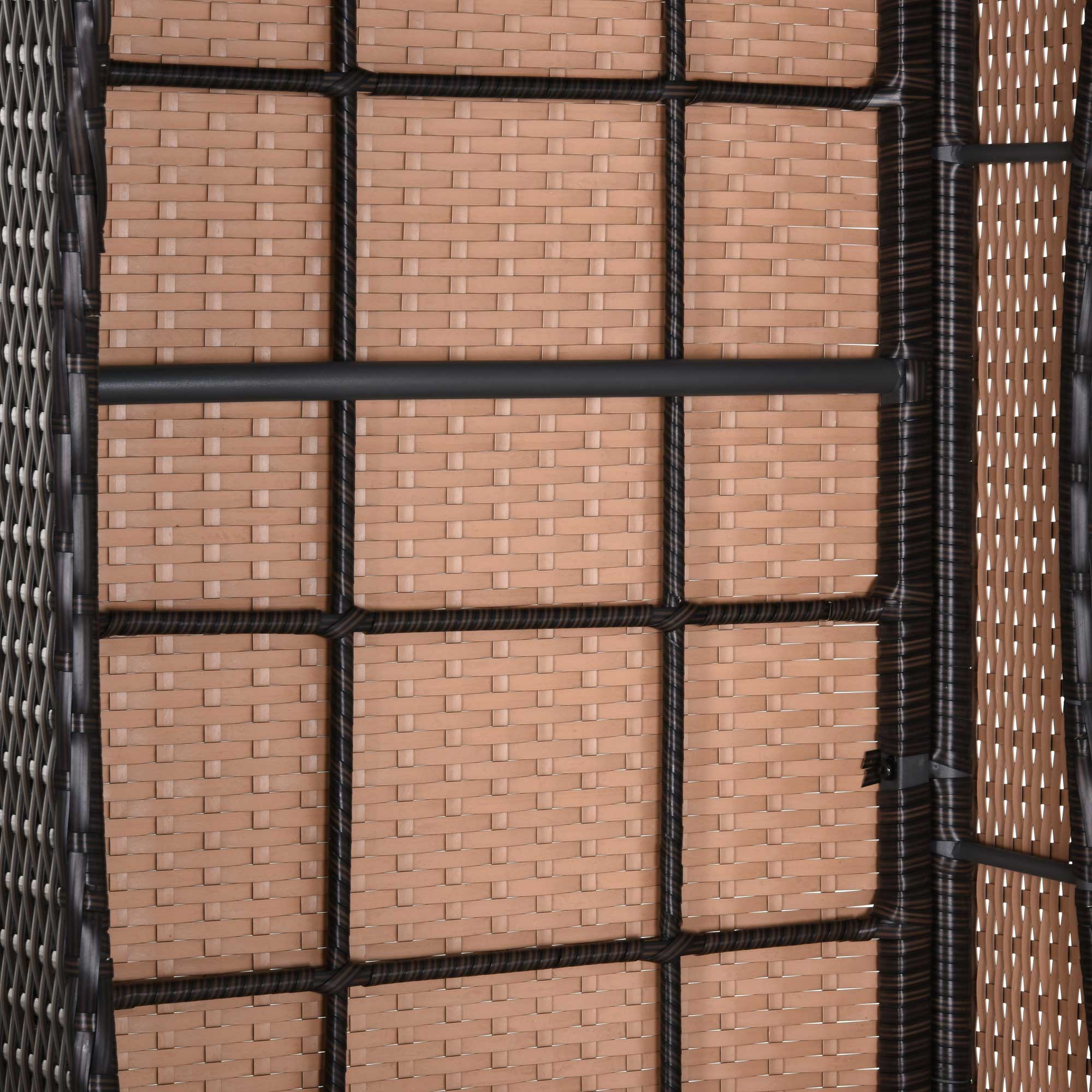 Sonnenliege Polyrattan Gartenliege mit 5-Fach verstellbarer Rücklehne, Polsterauflage, Rollen, Kissen, 160 kg belastbar Relaxliege Liegestuhl für Garten, 200x73x30-103cm, Kaffeebraun