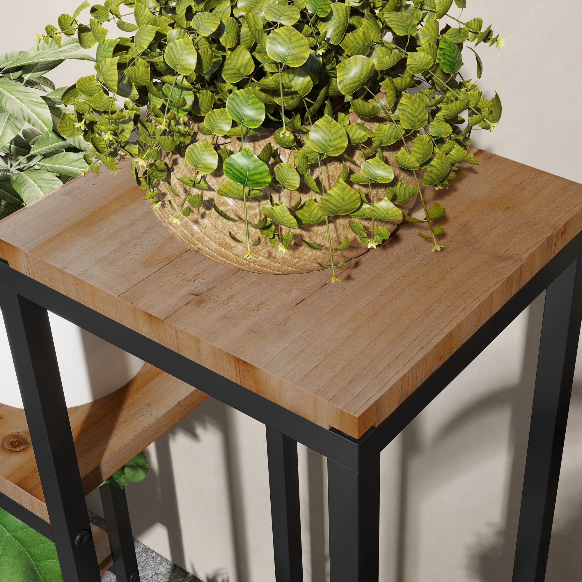 Blumenregal, 4 Etagen, Indoor & Outdoor, Metallrahmen, 80 x 20 x 74 cm