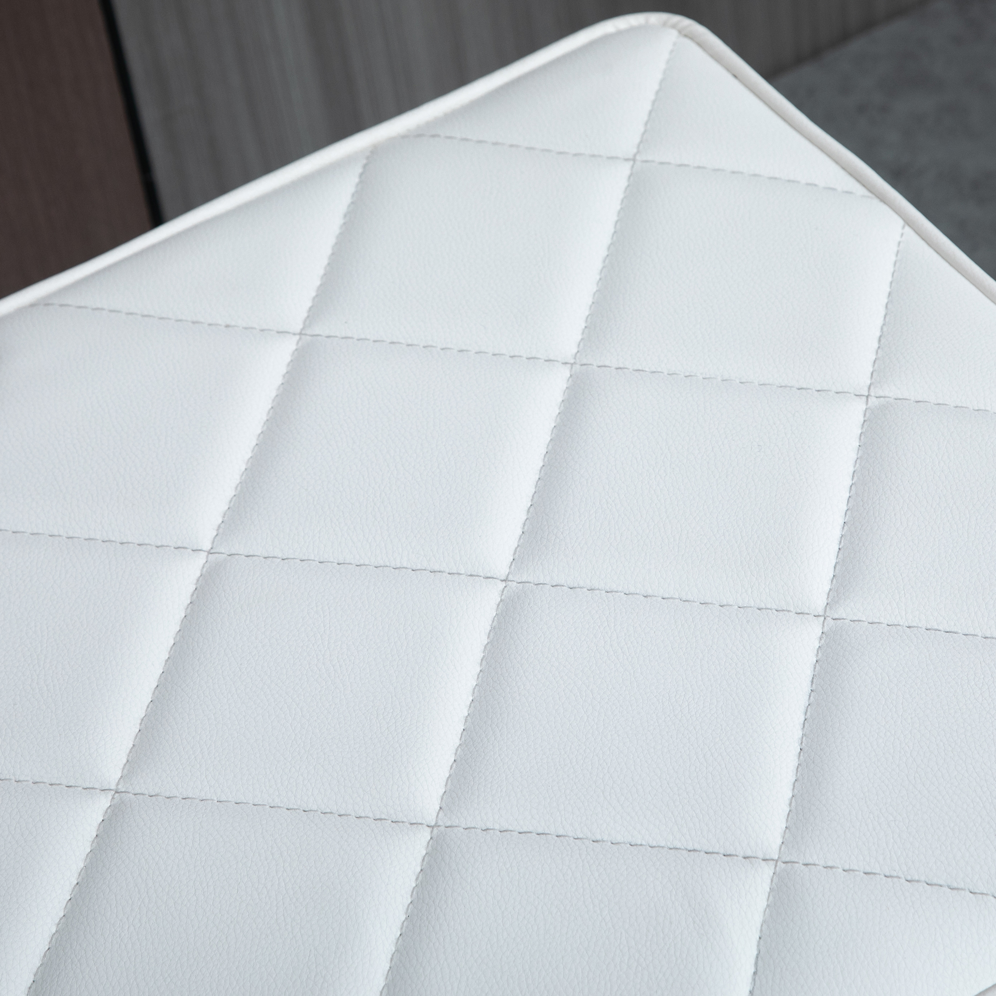 Sitzbank für Schlafzimmer Truhenbank Bettbank Wohnzimmer Kunstleder Metall Weiß+Gold 120 x 43 x 42 cm