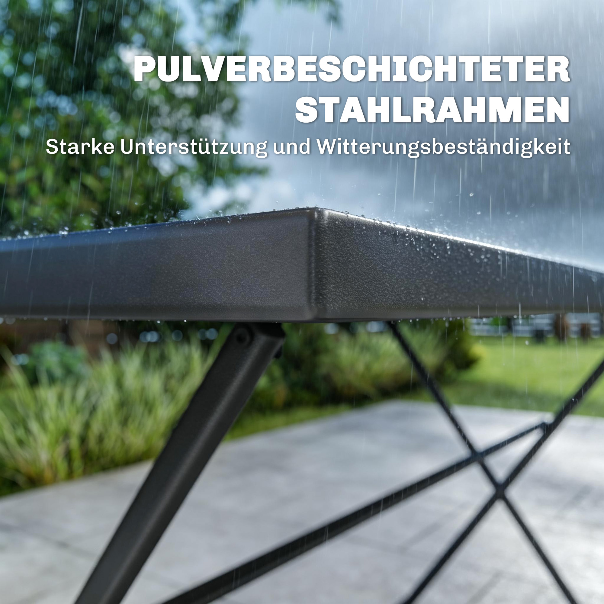 Gartenmöbel Set Klappbar Sitzgruppe 5-teilig Tisch mit 4 Atmungsaktiven Stühlen Holzoptik Platzsparend