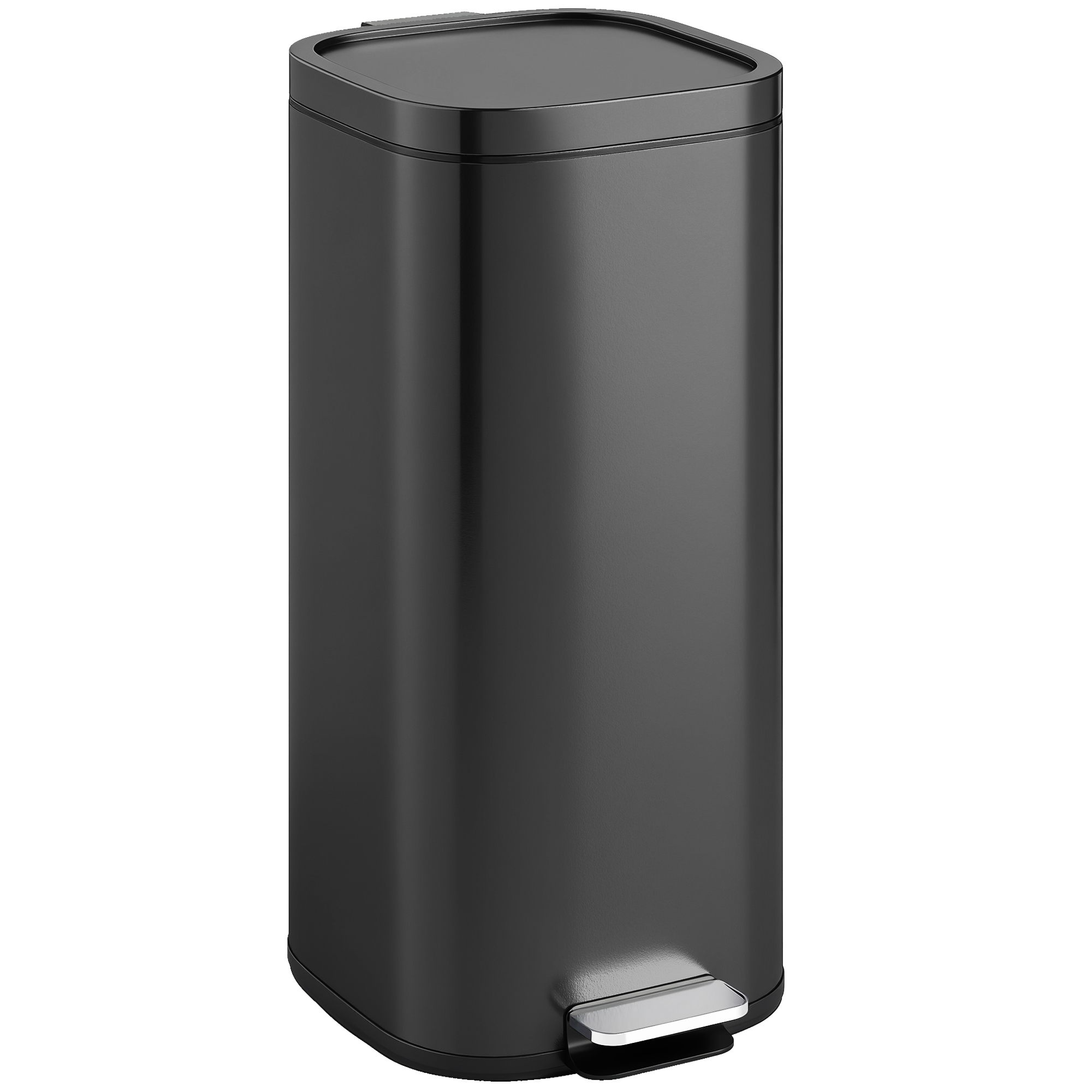 30L Küchenmülleimer Pedaleimer mit Deckel, Soft-Close- und Offenhalte-Funktion für Küche, Zuhause