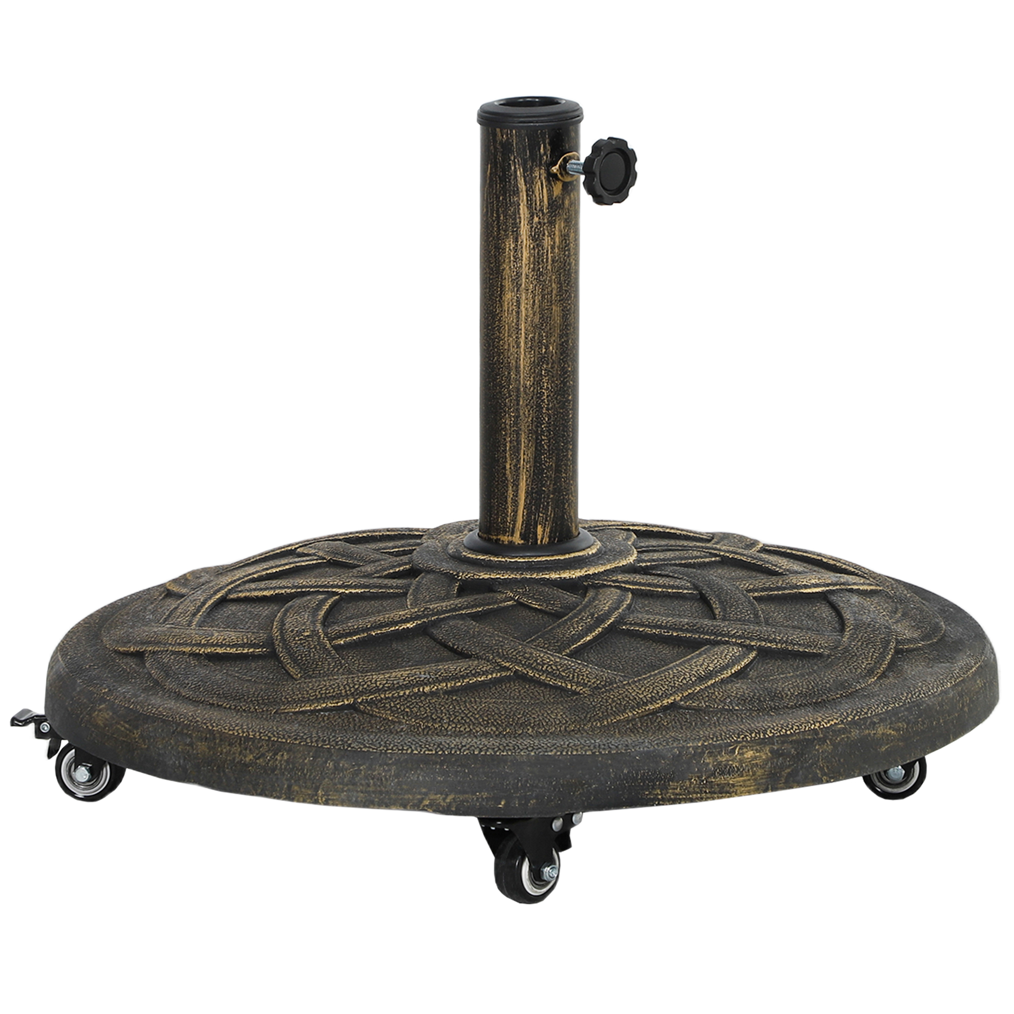 Sonnenschirmständer aus Beton, Schirmständer mit Rolle, Rund Schirmhalter Ständer für Sonnenschirm 32/38/48mm