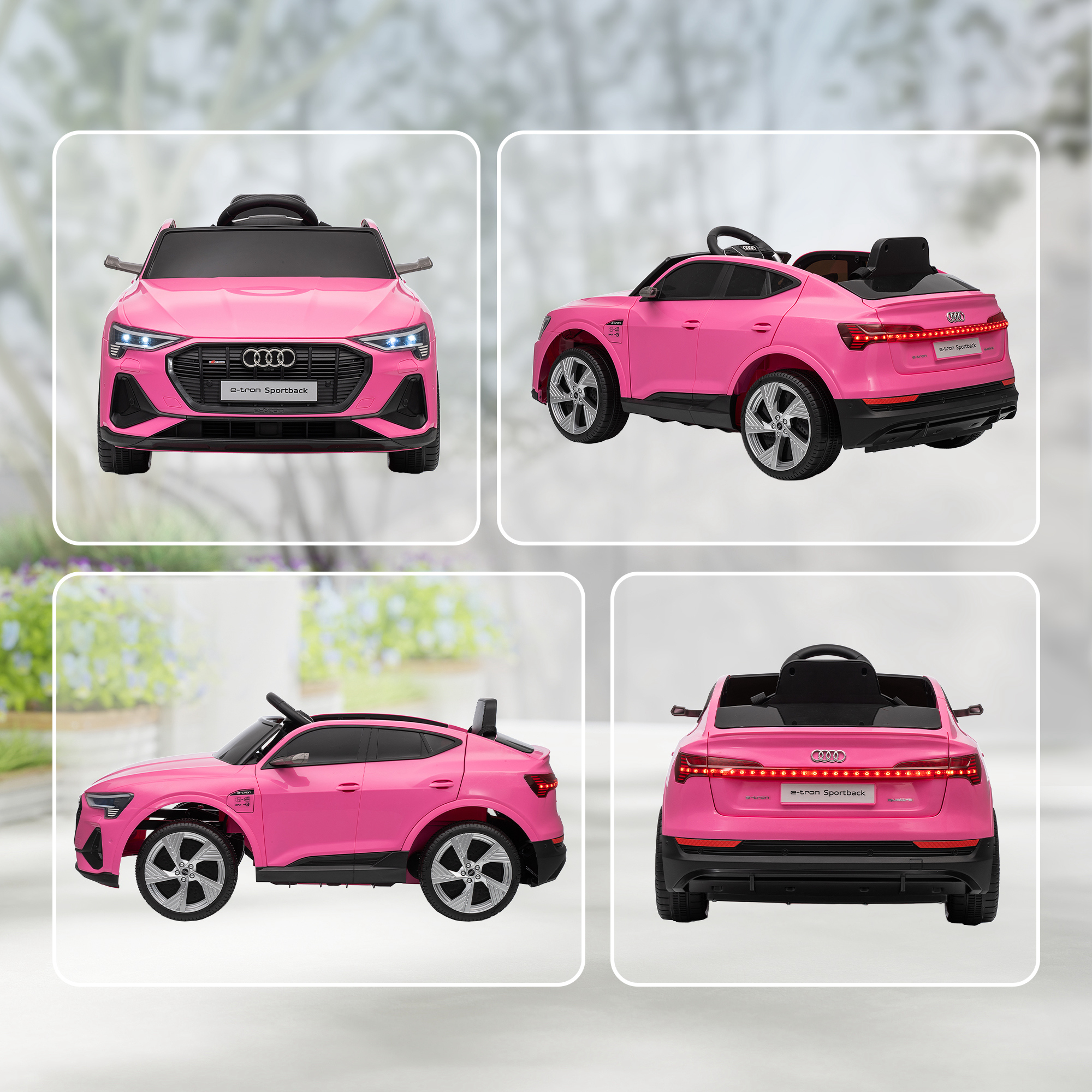Elektro Kinderauto 12V Elektrofahrzeug Audi E-tron Elektroauto mit Fernbedienung, Sicherheitsgurt, für 3-5 Jahre