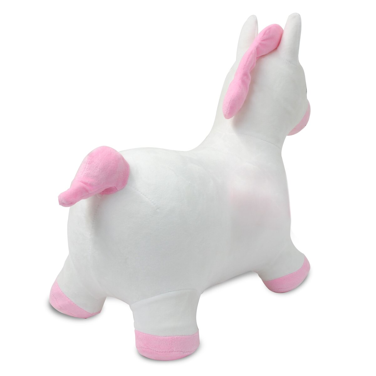 Hüpftier Einhorn mit Plüschbezug und Pumpe