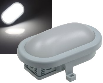 LED Oval-Armatur REV mit HF-Sensor / 10W,800lm, 168x115x70mm, 6500K, grau