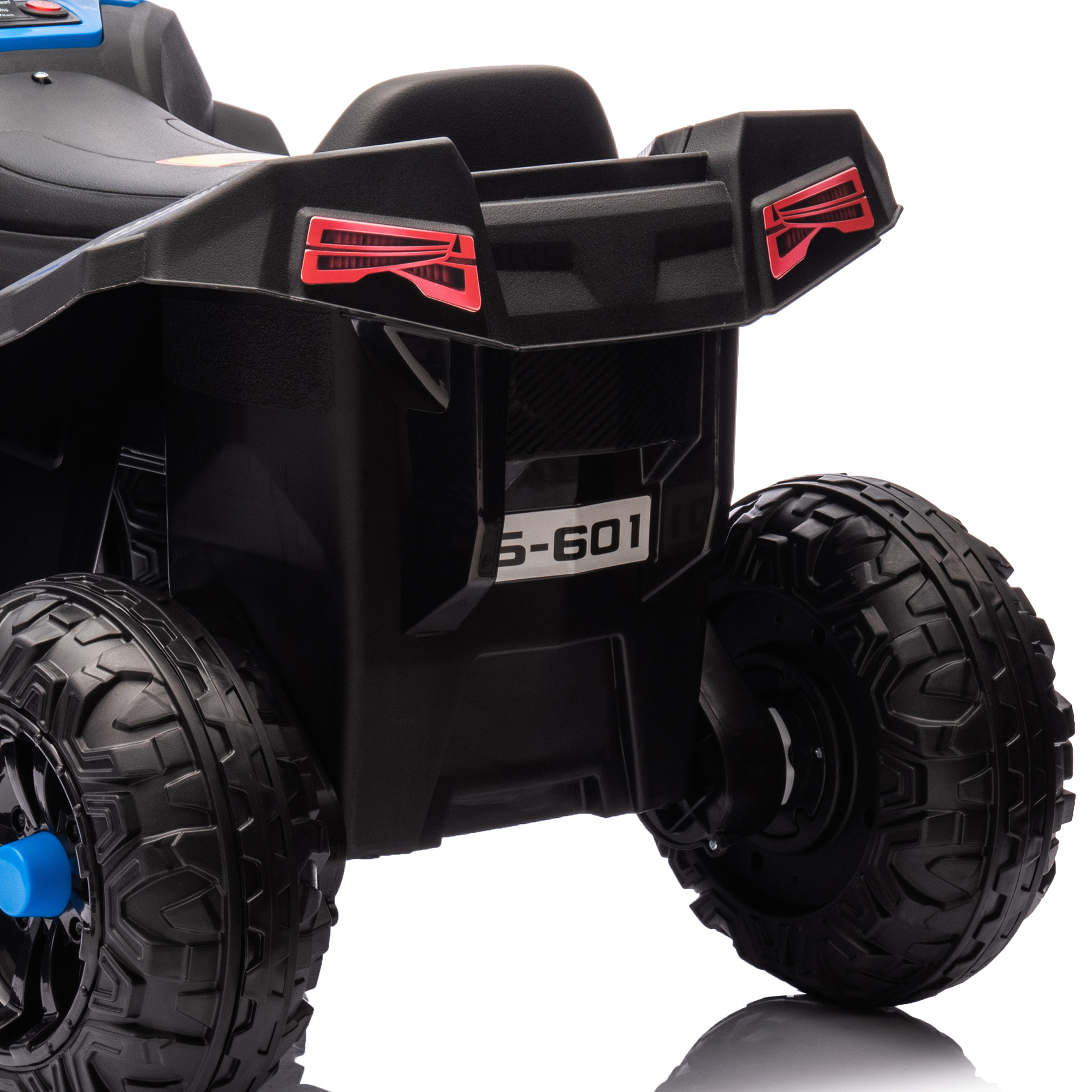 Elektro-Kinderquad, Licht & Musik, Federung, 5 km/h, 50 Min. Fahrzeit, für 3-5 Jahre, Blau