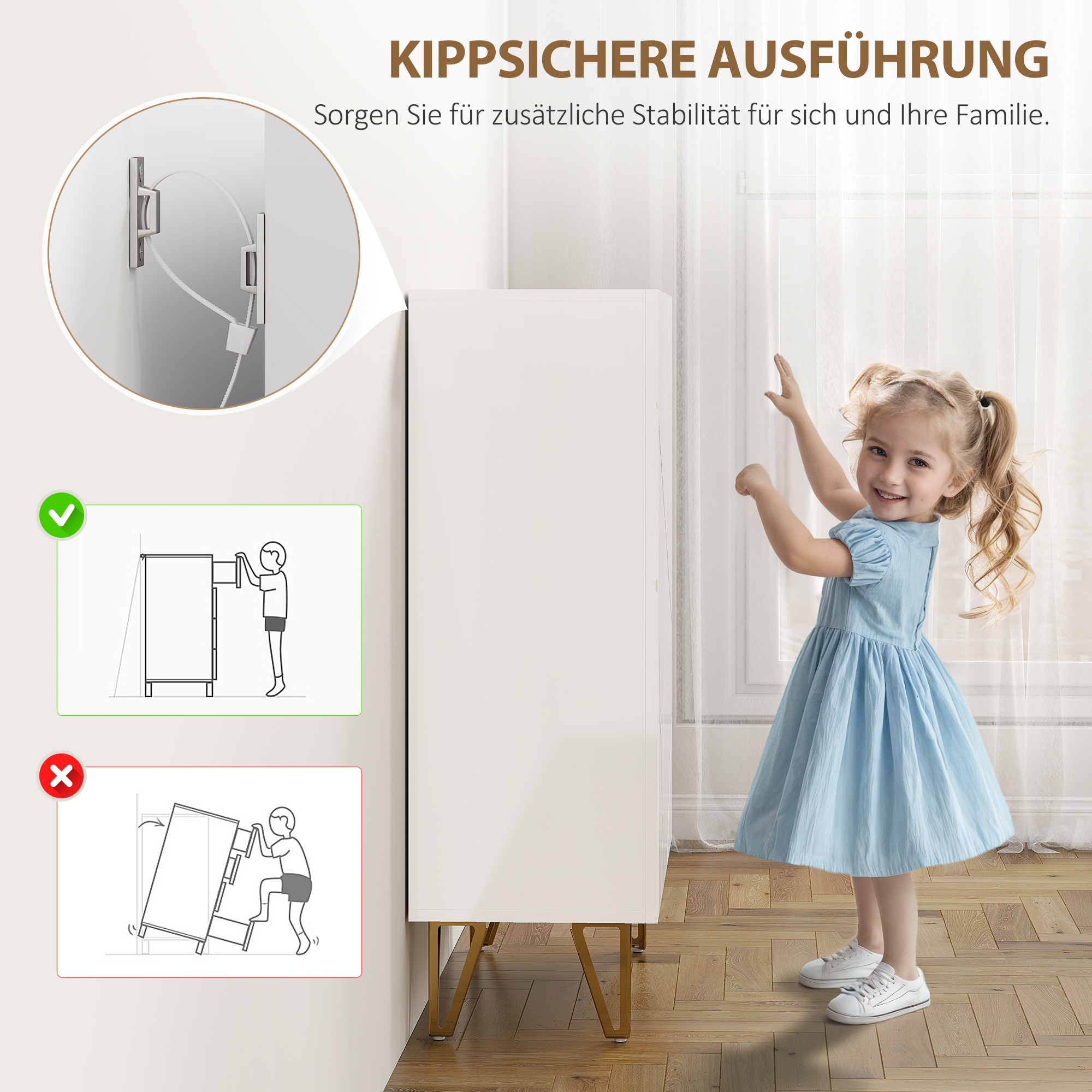 Schuhschrank mit 2 Türen, Schuhregal, Schuhaufbewahrung mit 3 Verstellbaren Ablagen 72 x 31,5 x 95 cm, Weiß