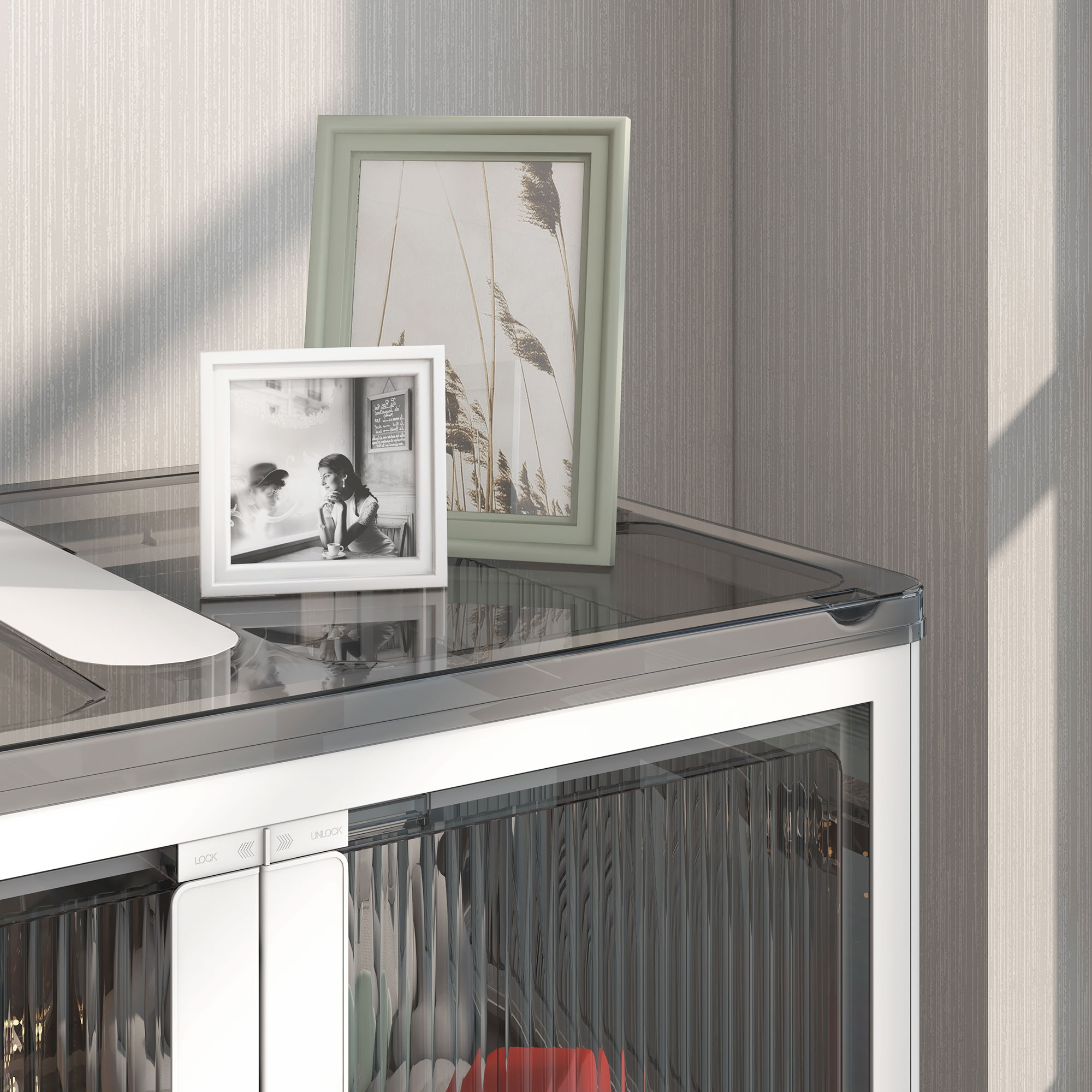 Aufbewahrungsbox, 3er-Set, klappbar, mit Rollen, 60 x 42 x 34 cm, Weiß