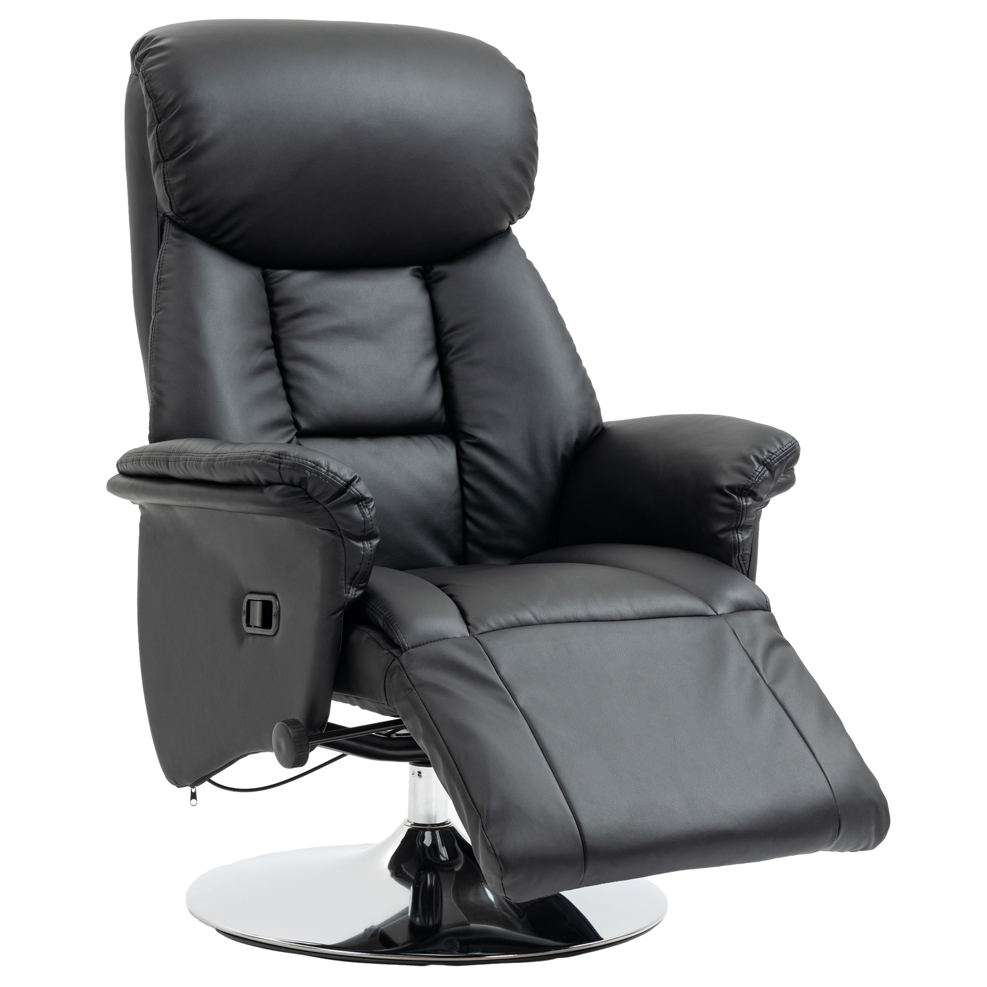 Relaxsessel, Liegefunktion, Lederoptik, Fußstütze, bis 150 kg, 78 x 80 x 109 cm, Schwarz