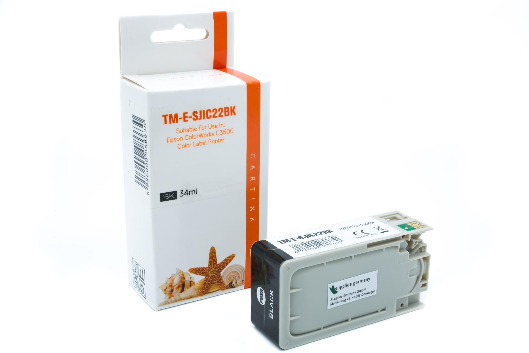 SJIC22schwarz alternativ Seestern Tinte schwarz für Epson / C33S020601 / 32,5ml SJIC22schwarz alternativ Seestern Tinte schwarz für Epson / C33S020601 / 32,5ml