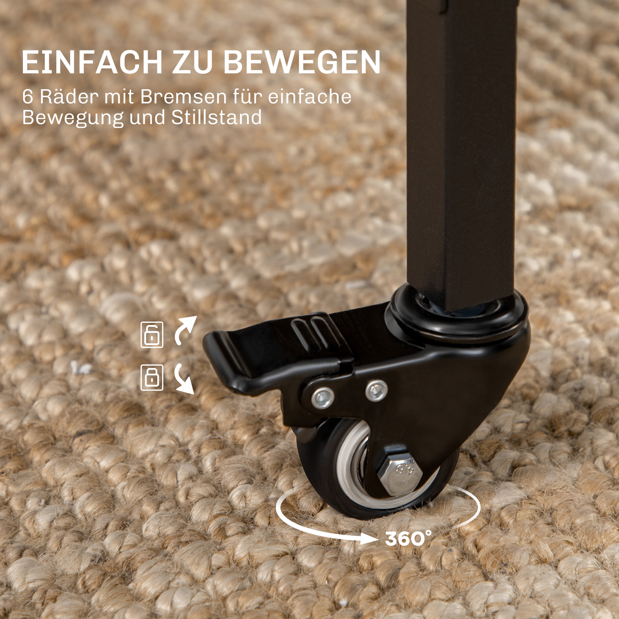 klappbarer Esstisch, Mobiler Klapptisch für 6 Personen, mit Ablage, bis 50 kg belastbar, 130 x 80 x 74 cm, Rotbraun