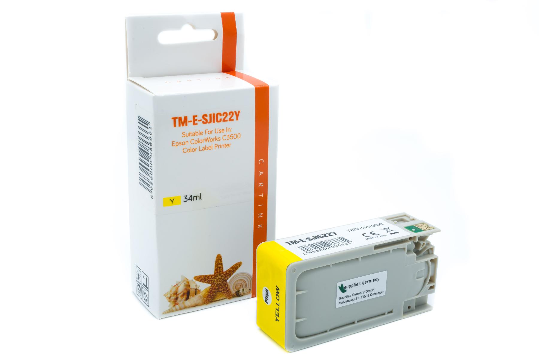 SJIC22Y alternativ Seestern Tinte gelb für Epson / C33S020604 / 32,5ml SJIC22Y alternativ Seestern Tinte gelb für Epson / C33S020604 / 32,5ml