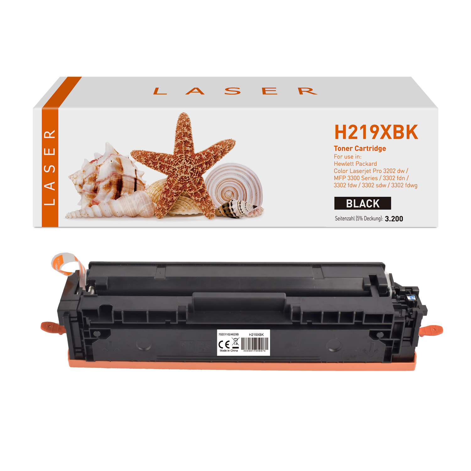 219Xschwarz alternativ Toner schwarz für HP / W2190X / 3.200 Seiten